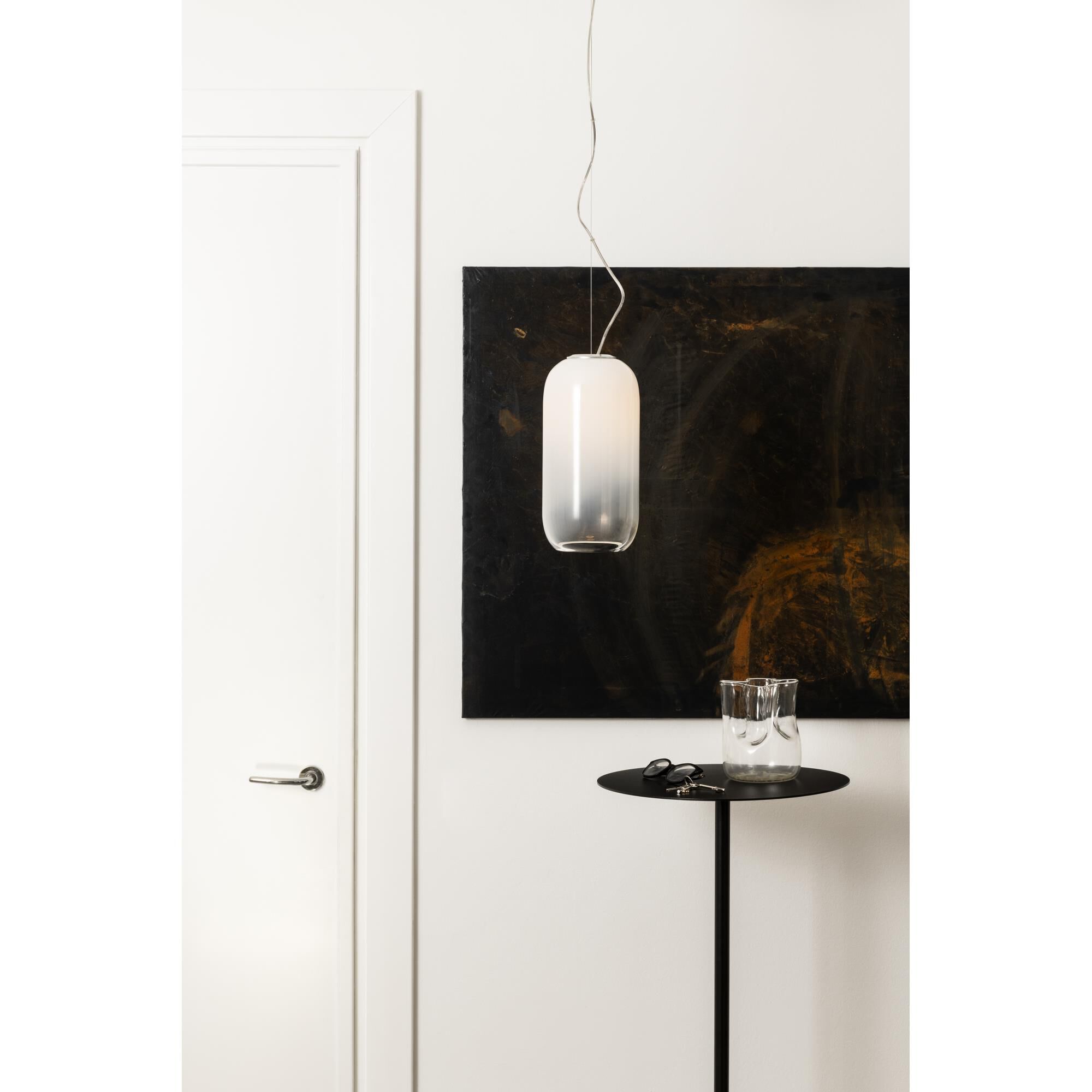 Shown in Transparent Diffuser with White Gradient and Chrome Hardware finish