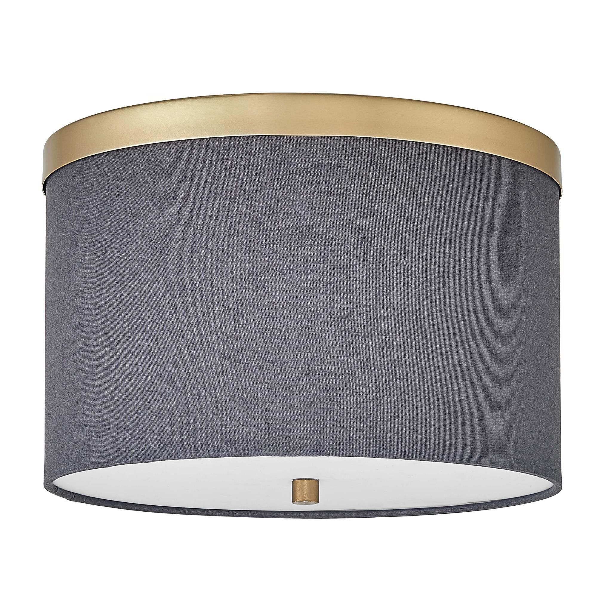 Shown in Aged Brass finish and Grey shade