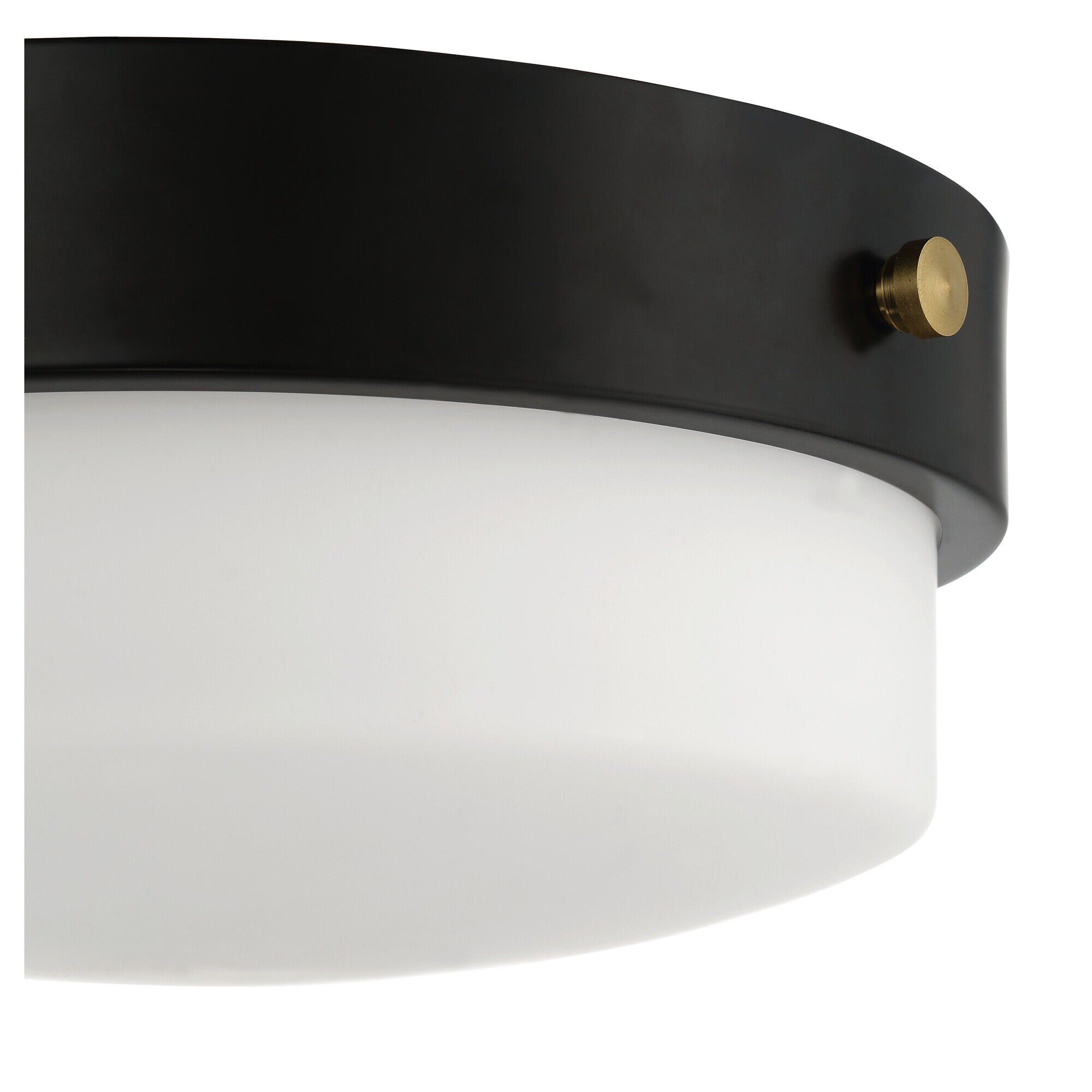 Shown in Flat Black finish and White Frosted glass and Glass shade
