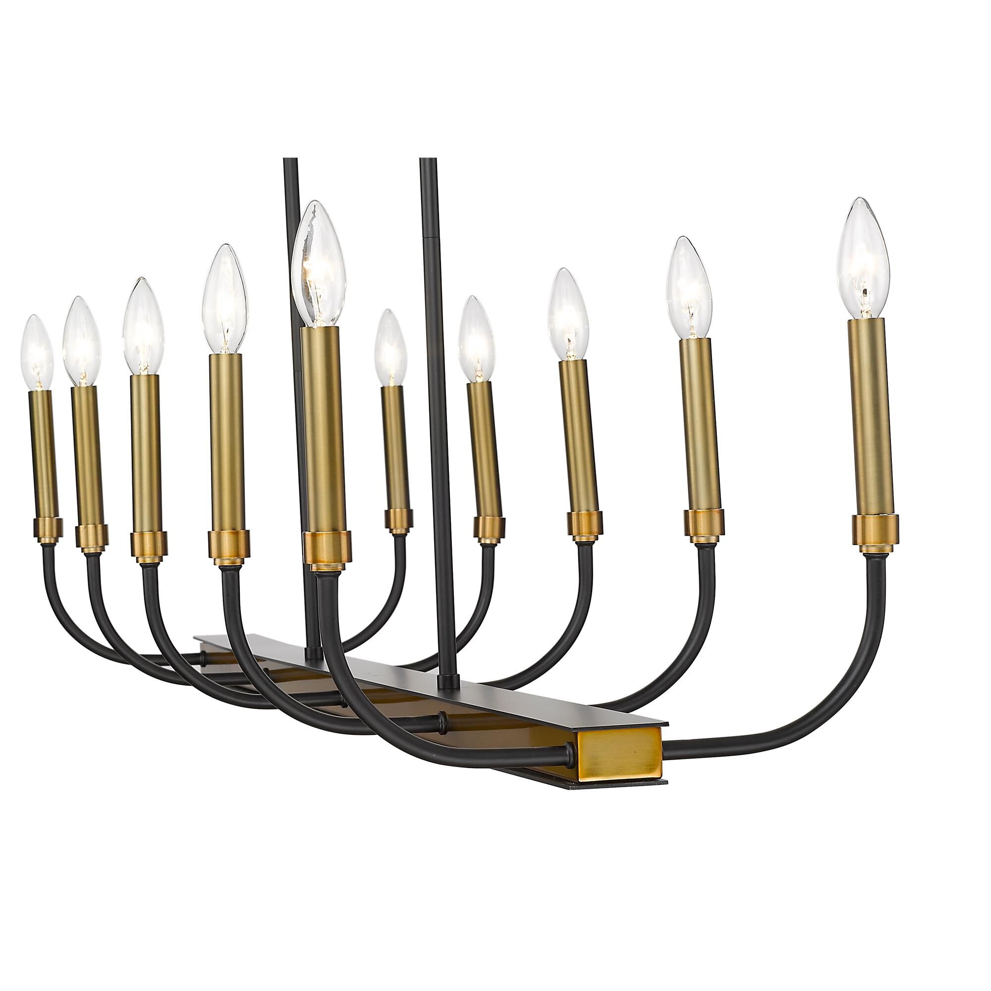 Shown in Matte Black + Olde Brass finish and --- glass and --- shade
