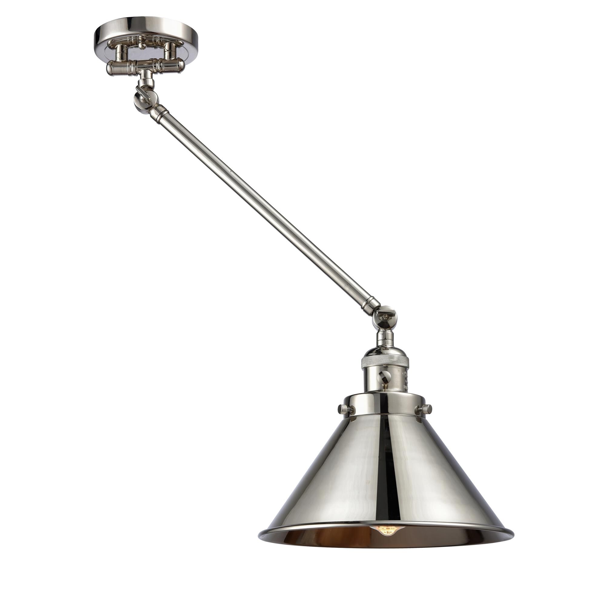 Shown in Polished Nickel finish and Polished Nickel shade