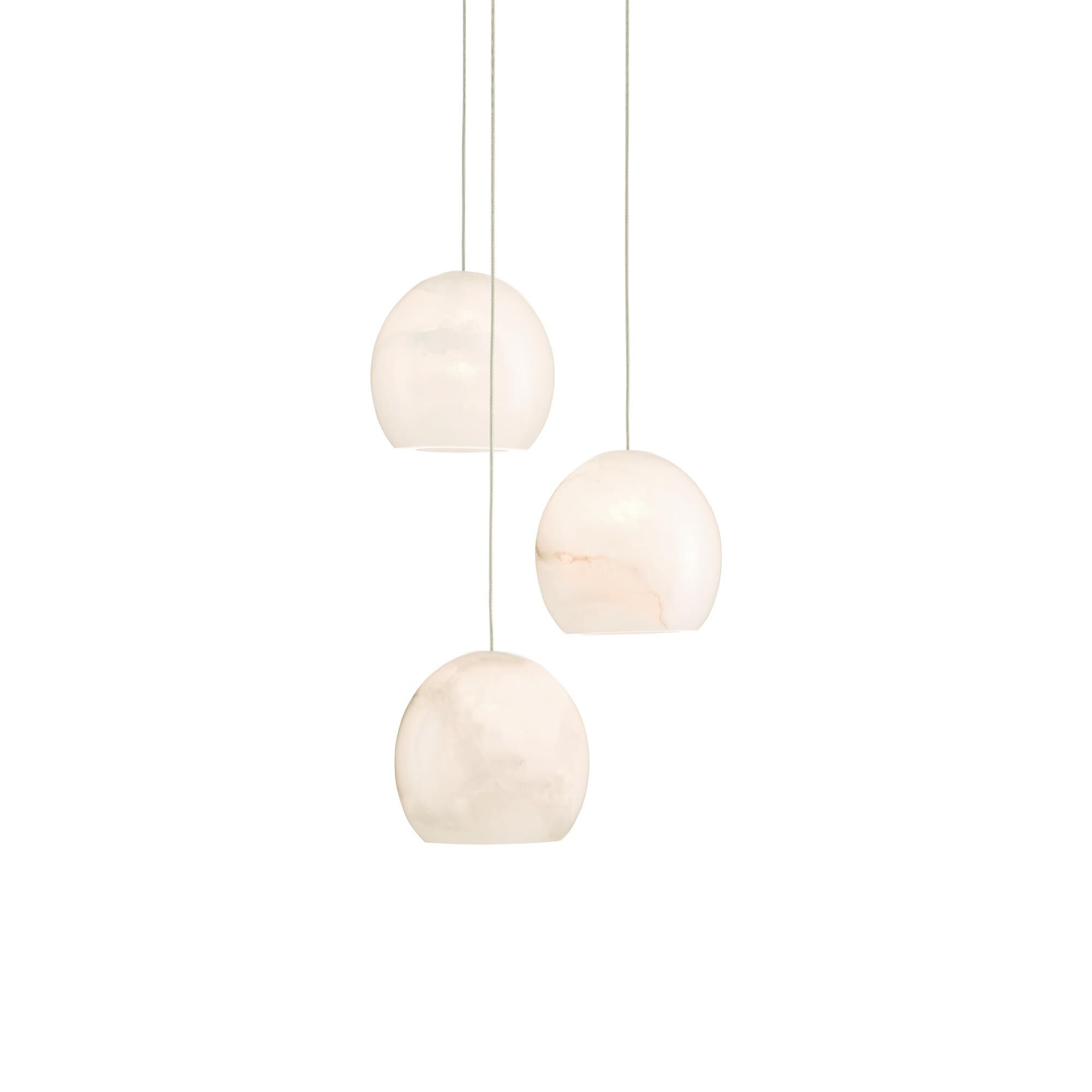 Shown in Natural/Painted Silver finish and Alabaster/White Marble shade