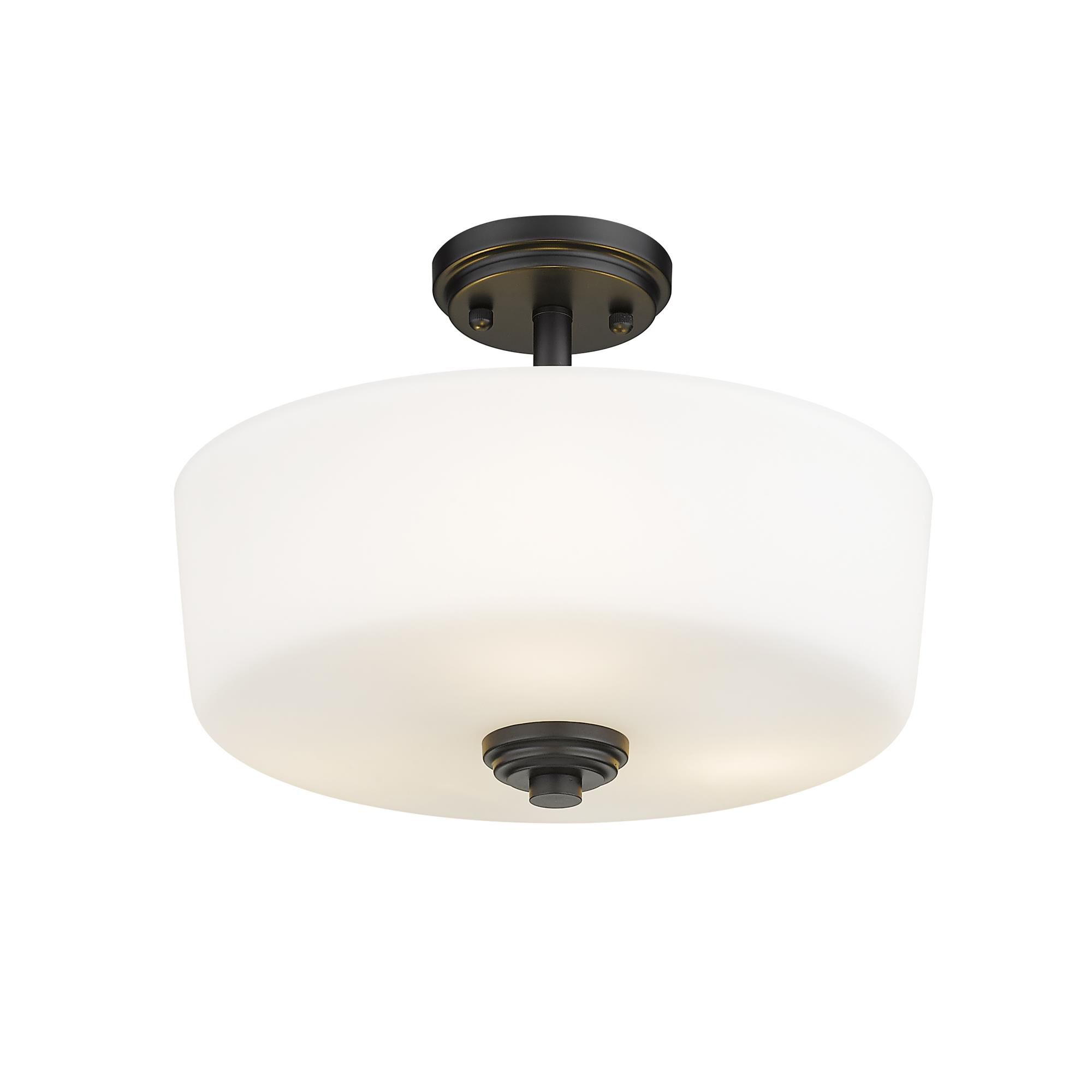 Shown in Matte Black finish and Glass shade