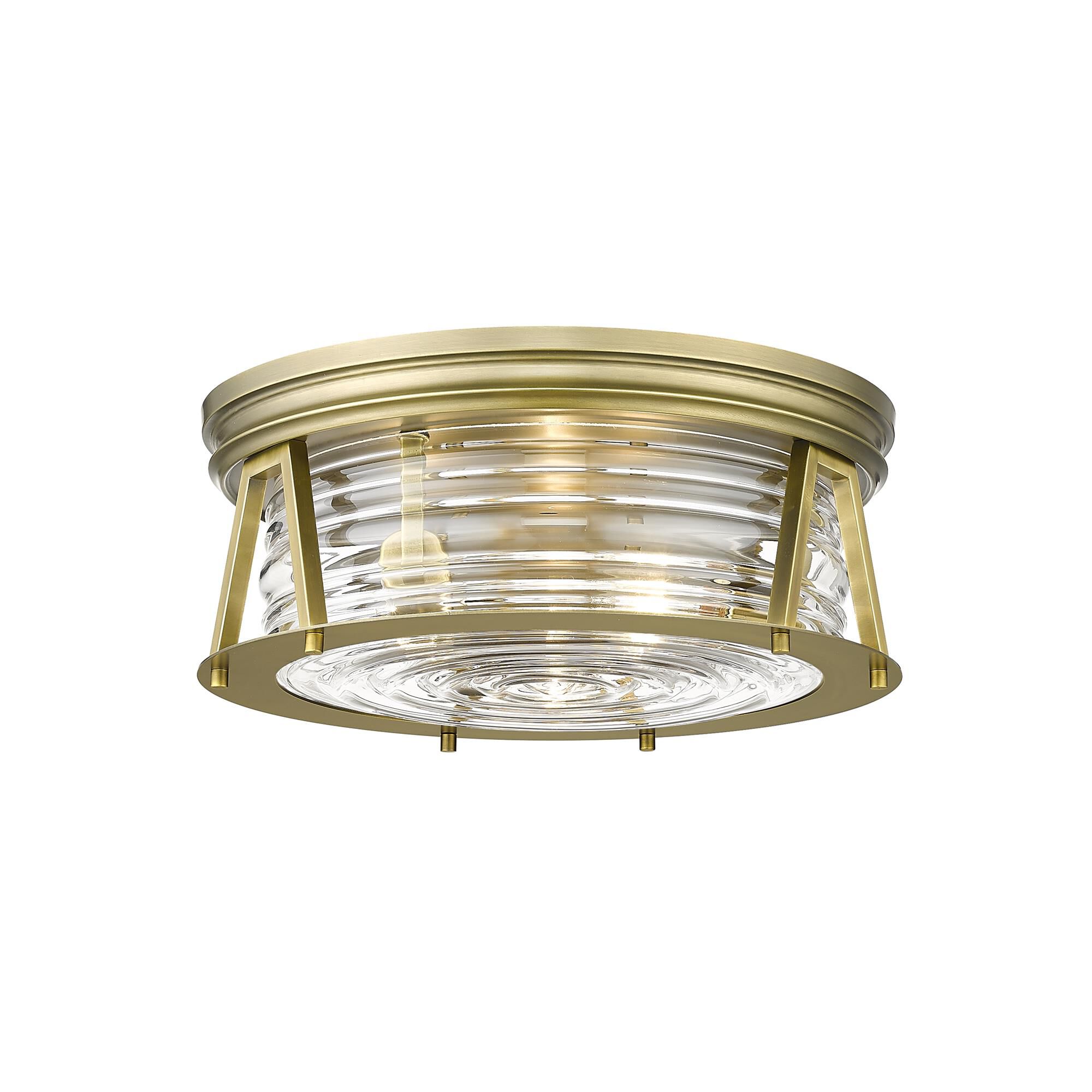 Shown in Rubbed Brass finish and Glass shade