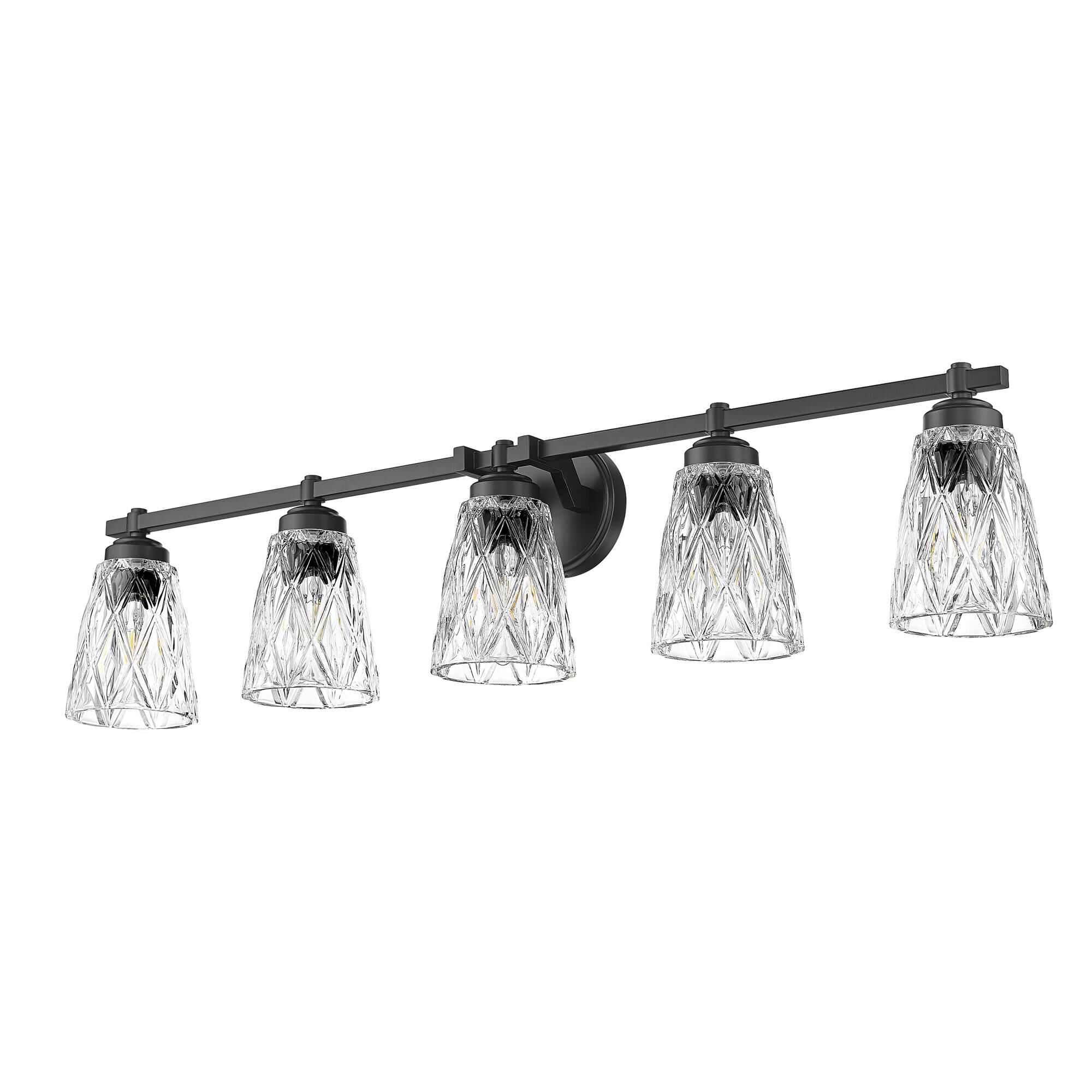 Shown in Matte Black finish and Clear glass