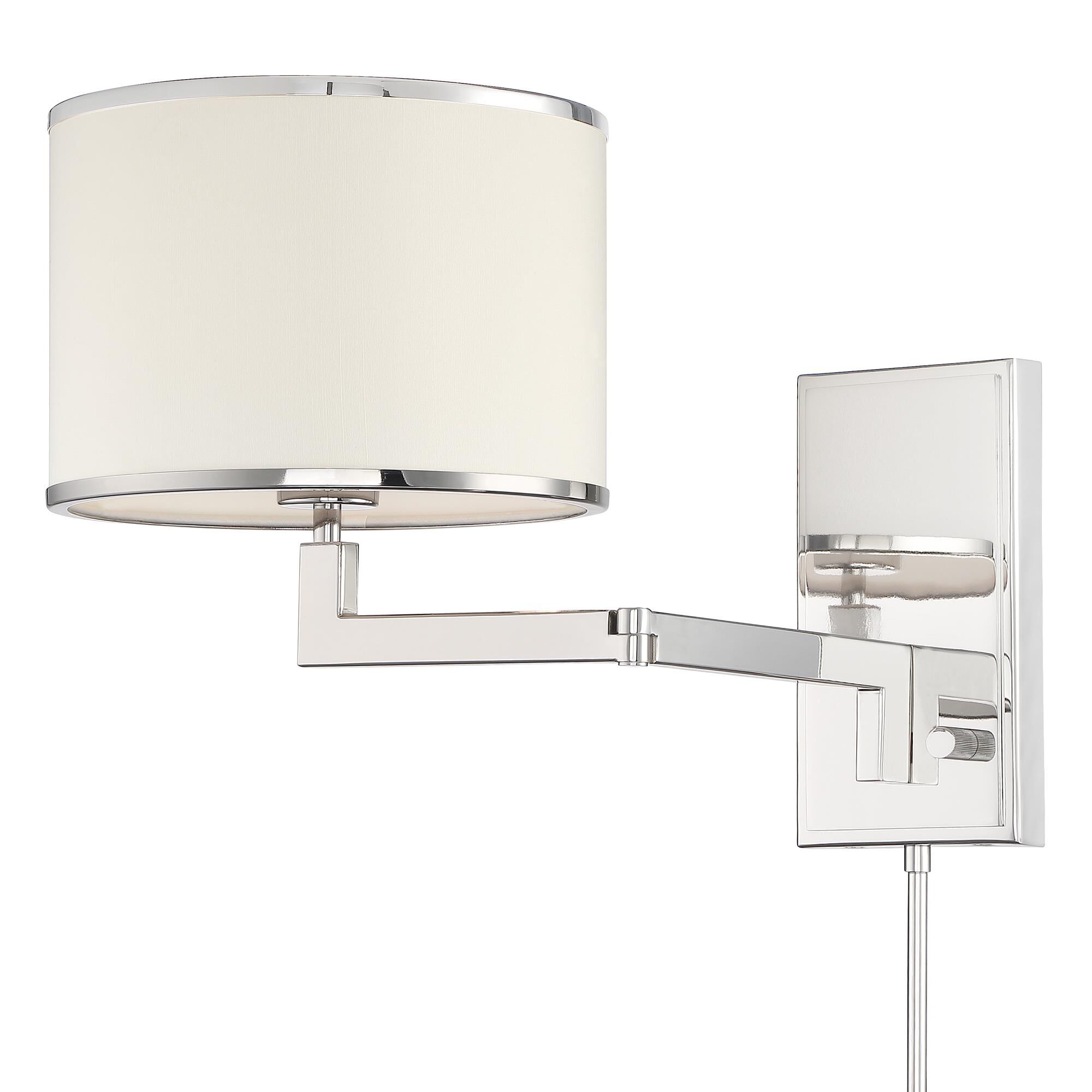 Shown in Polished Nickel finish and Fabric glass and Fabric shade