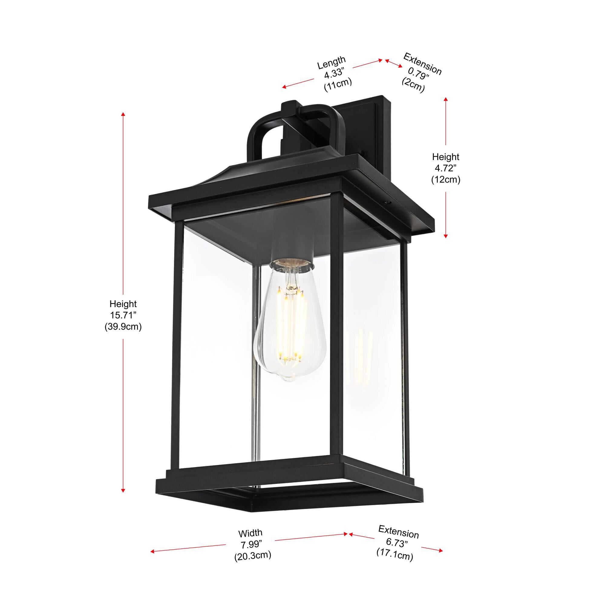 Shown in Black finish and Clear glass