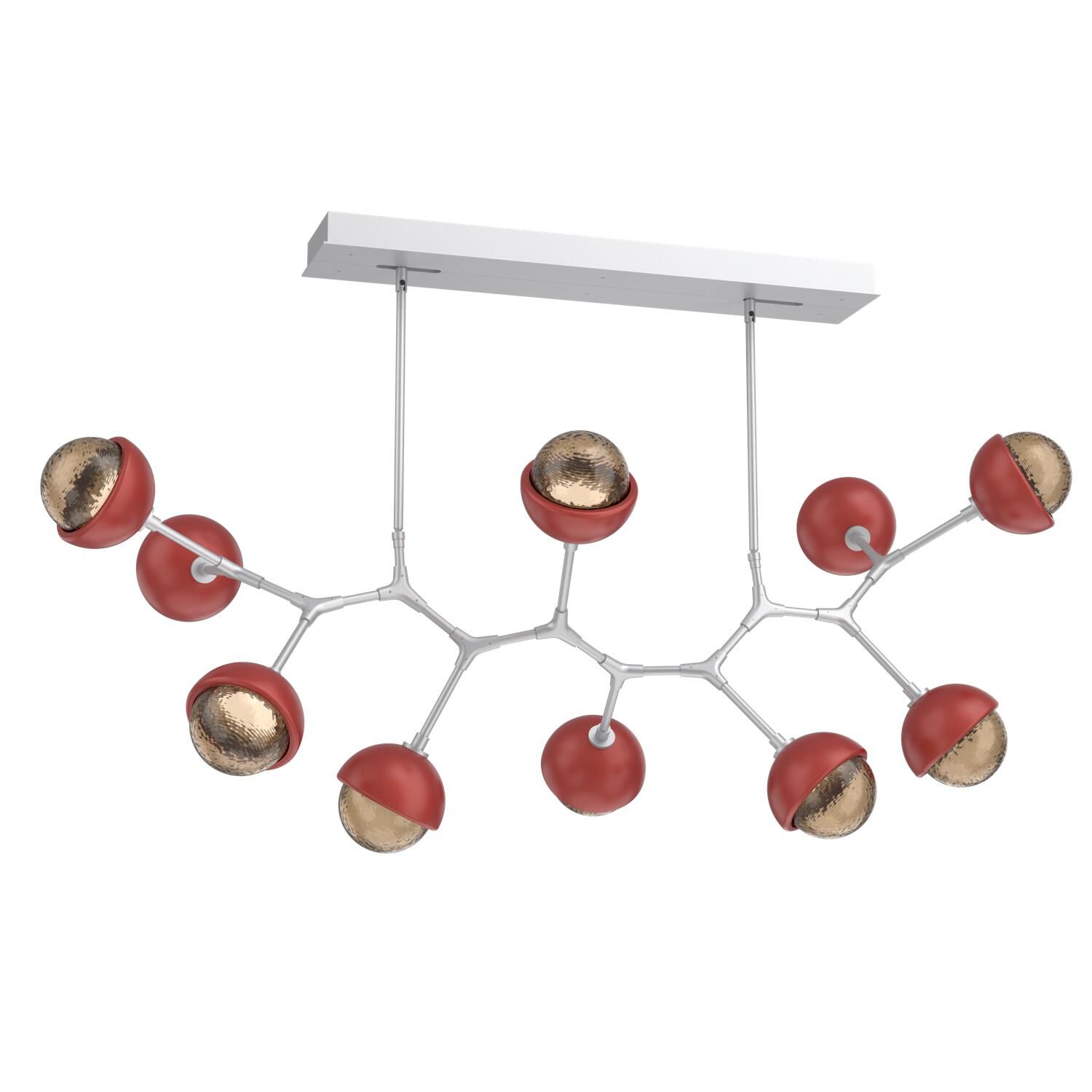 Shown in Classic Silver finish and Bronze glass and Cinnamon Red accent