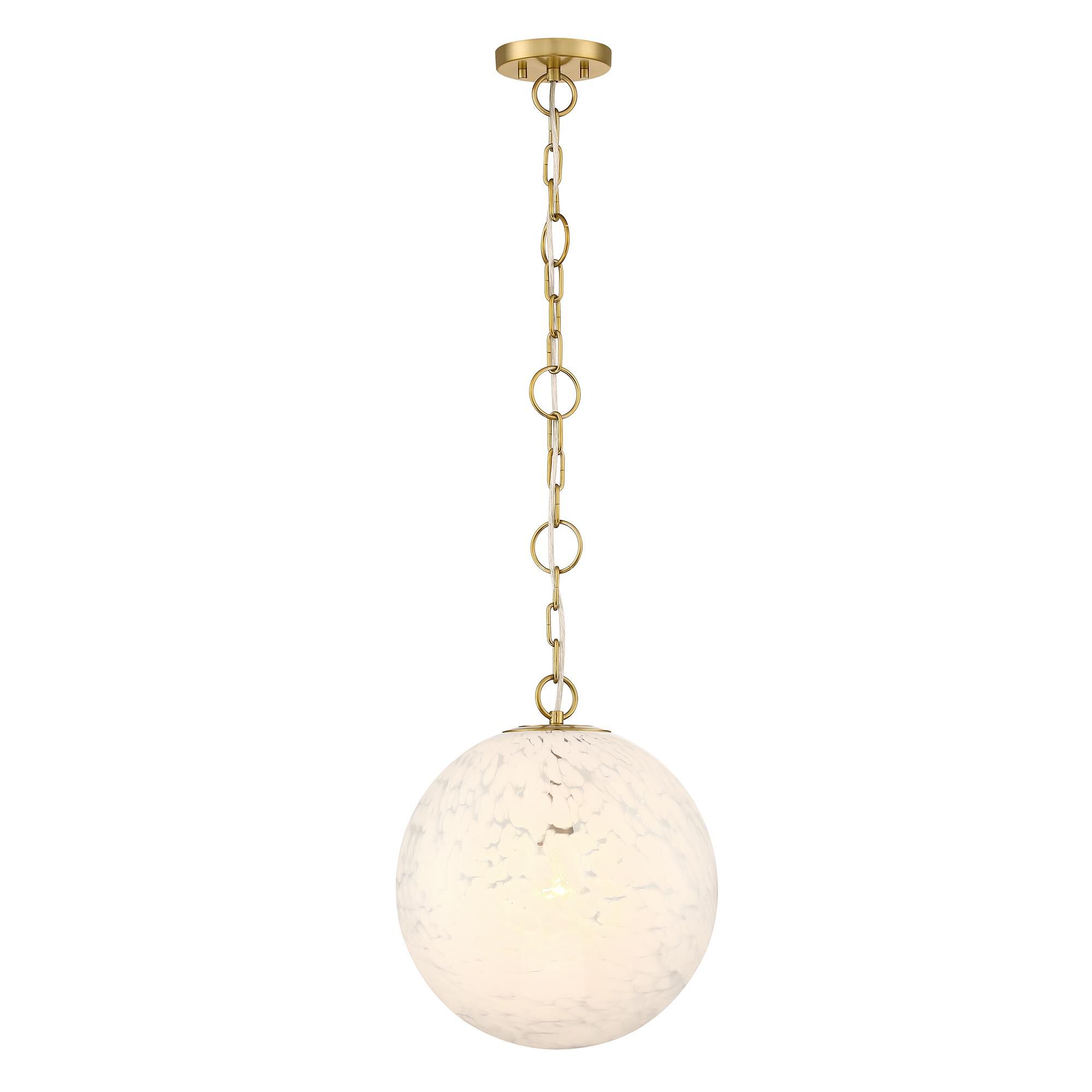 Shown in Brushed Gold finish and White Art shade