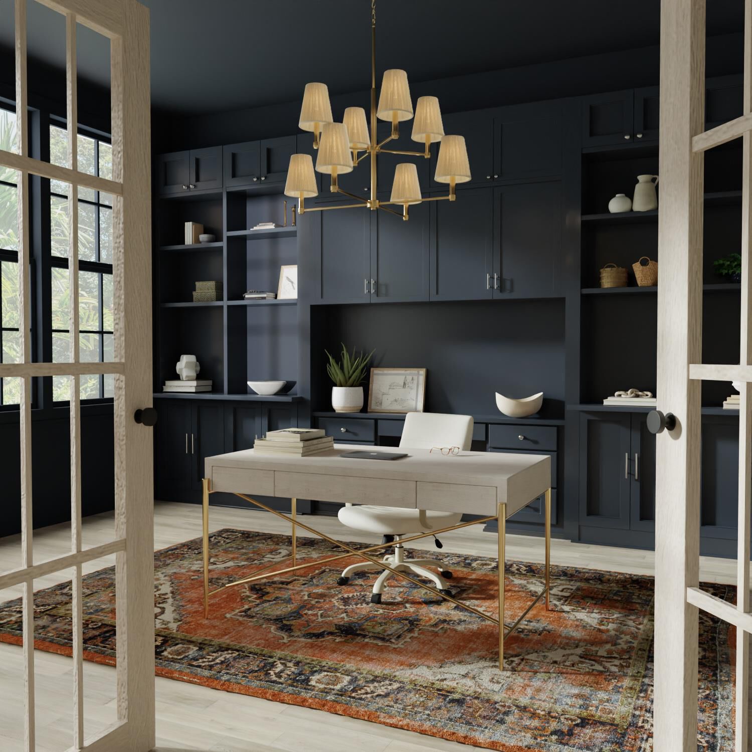 Shown in Matte Brass finish and Bleached Natural Rope shade