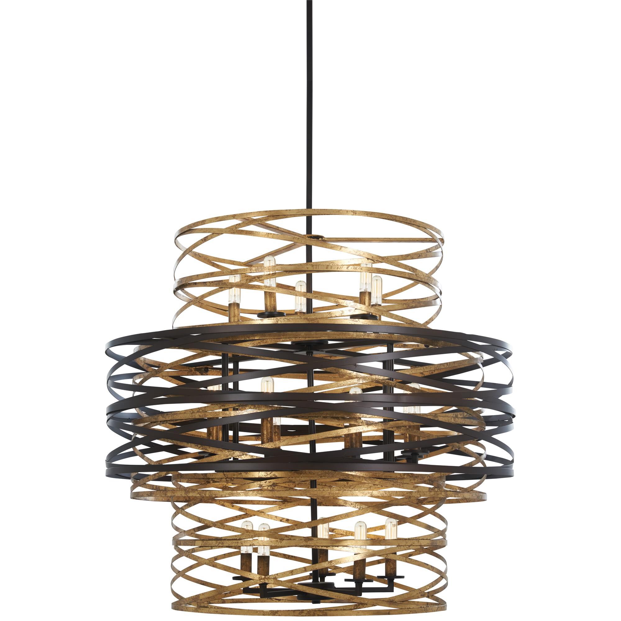 Shown in Dark Bronze W/Mosaic Gold Inte finish and Dark Bronze W/Mosaic Gold Inte glass and Steel shade