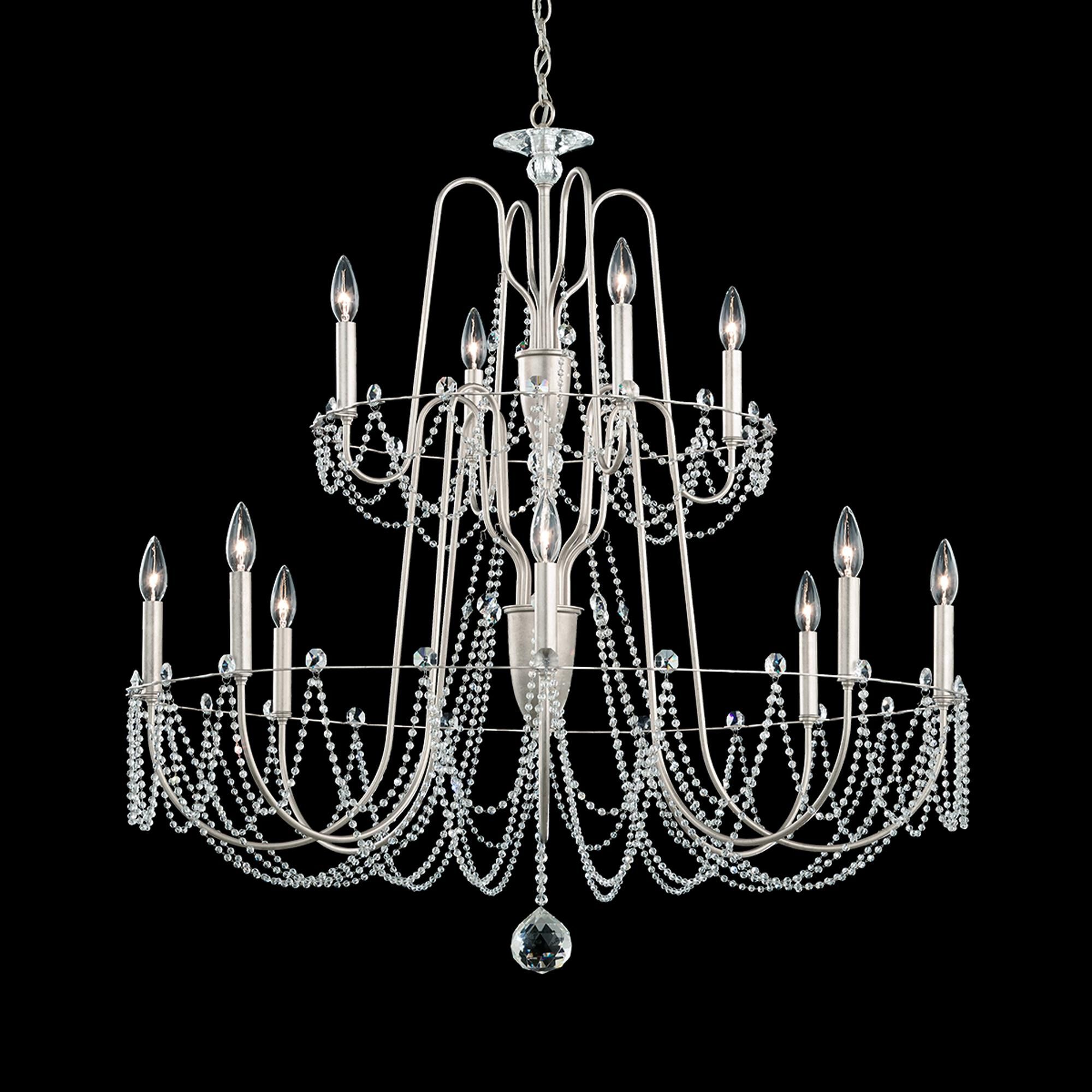 Shown in Antique Silver finish and Clear Optic crystal