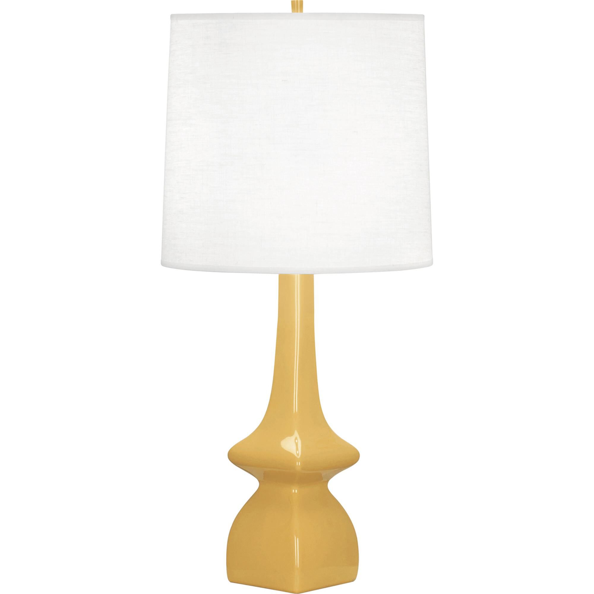 Shown in Sunset Glazed Ceramic finish and Oyster Linen shade