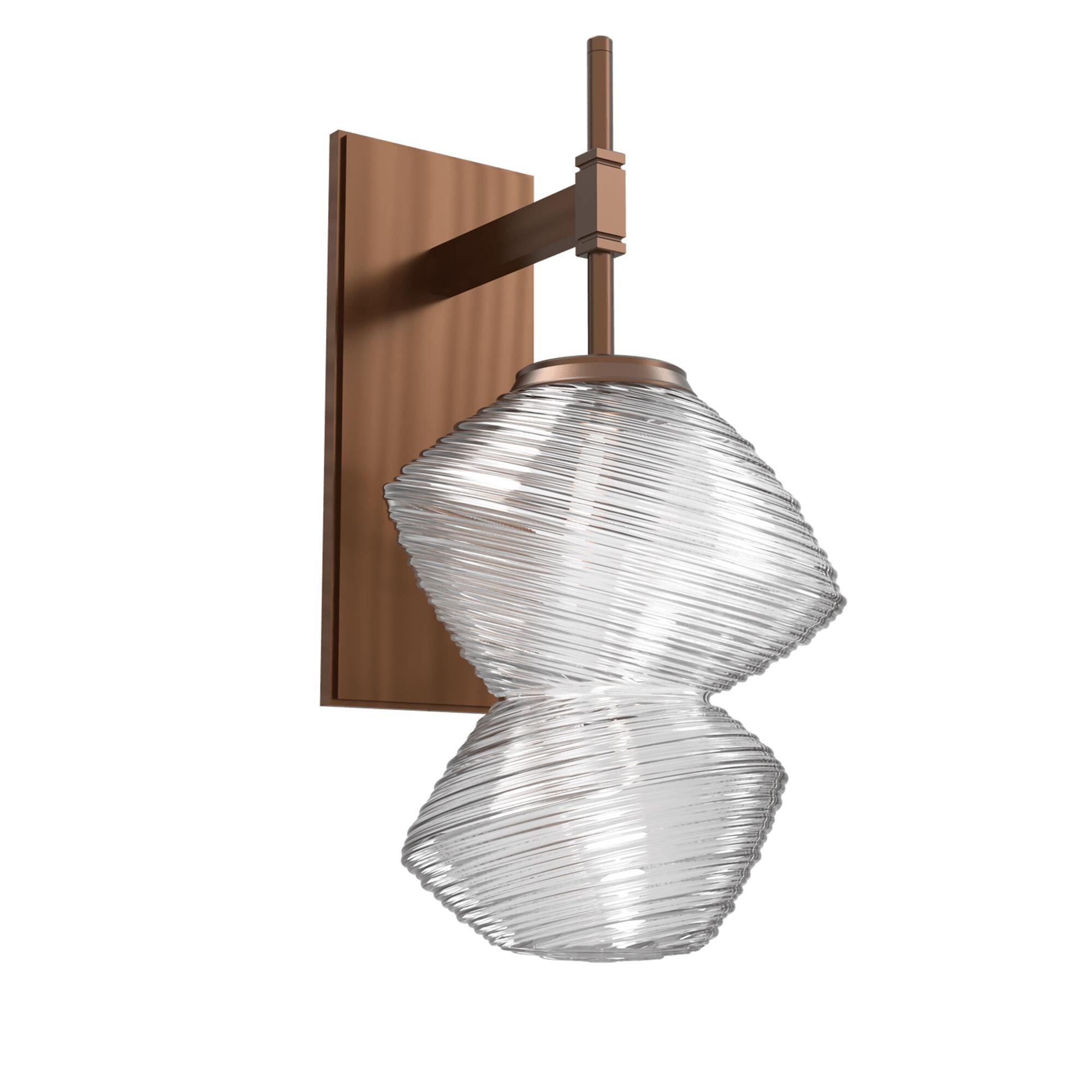 Shown in Oil Rubbed Bronze finish and Clear Blown glass