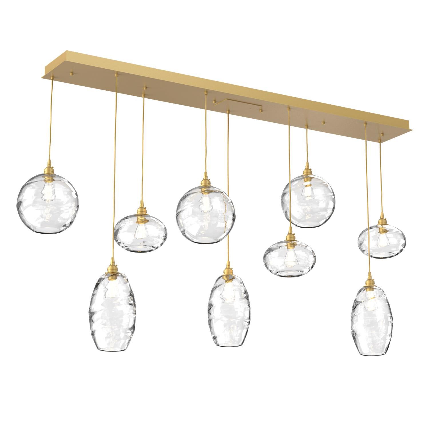 Shown in Gilded Brass finish and Optic Clear glass