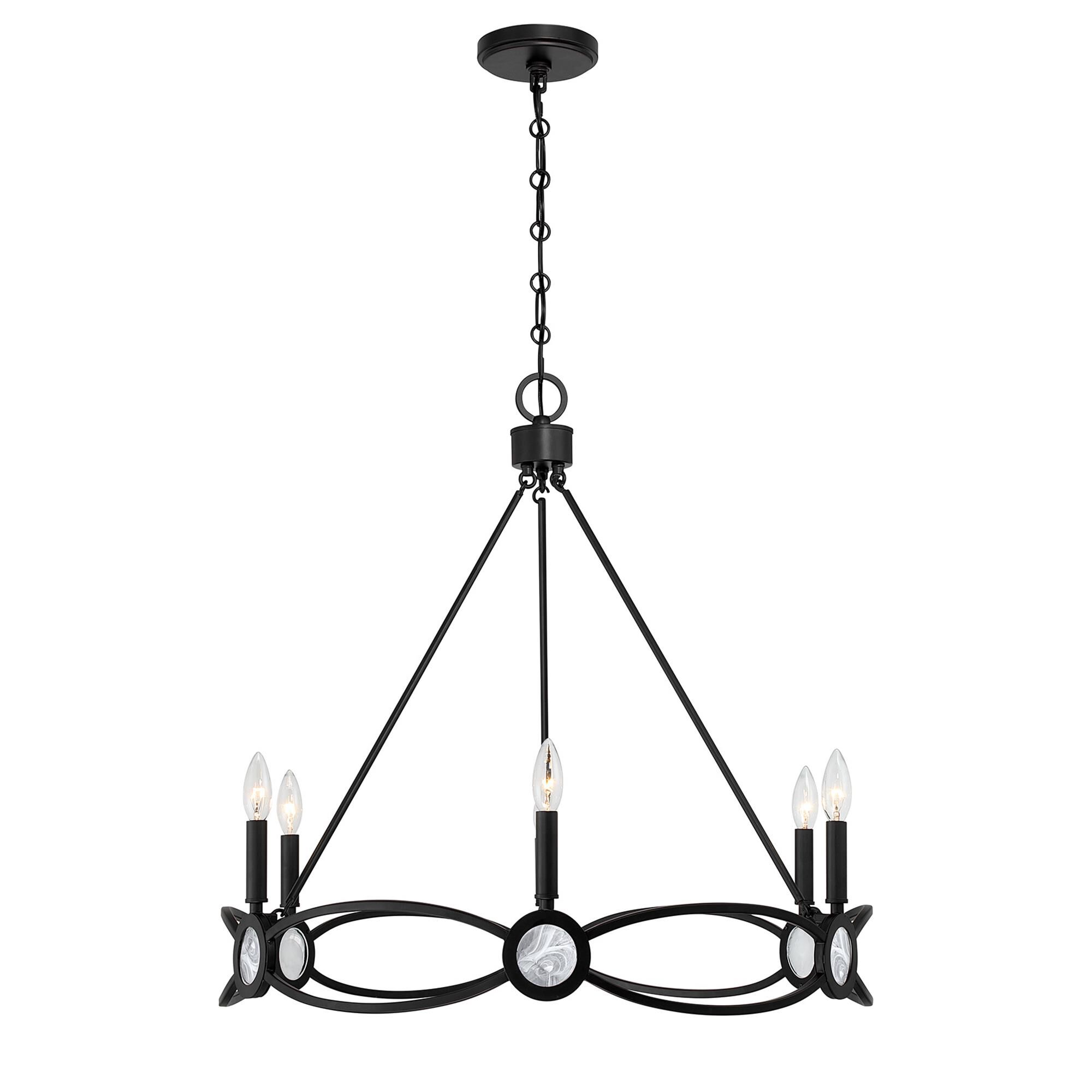 Shown in Matte Black finish and Strie glass