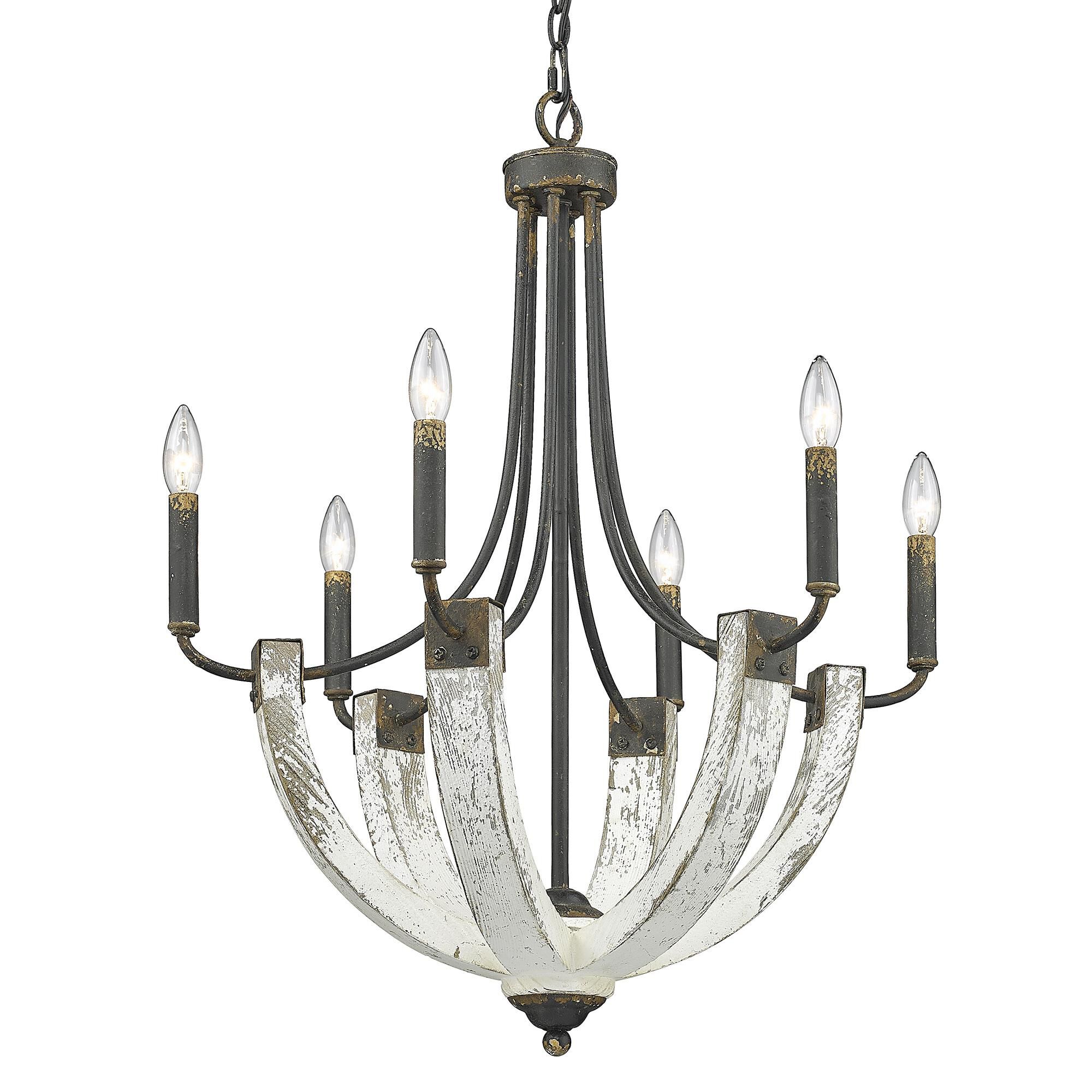 Elwood 24 Inch 6 Light Chandelier by Golden Lighting