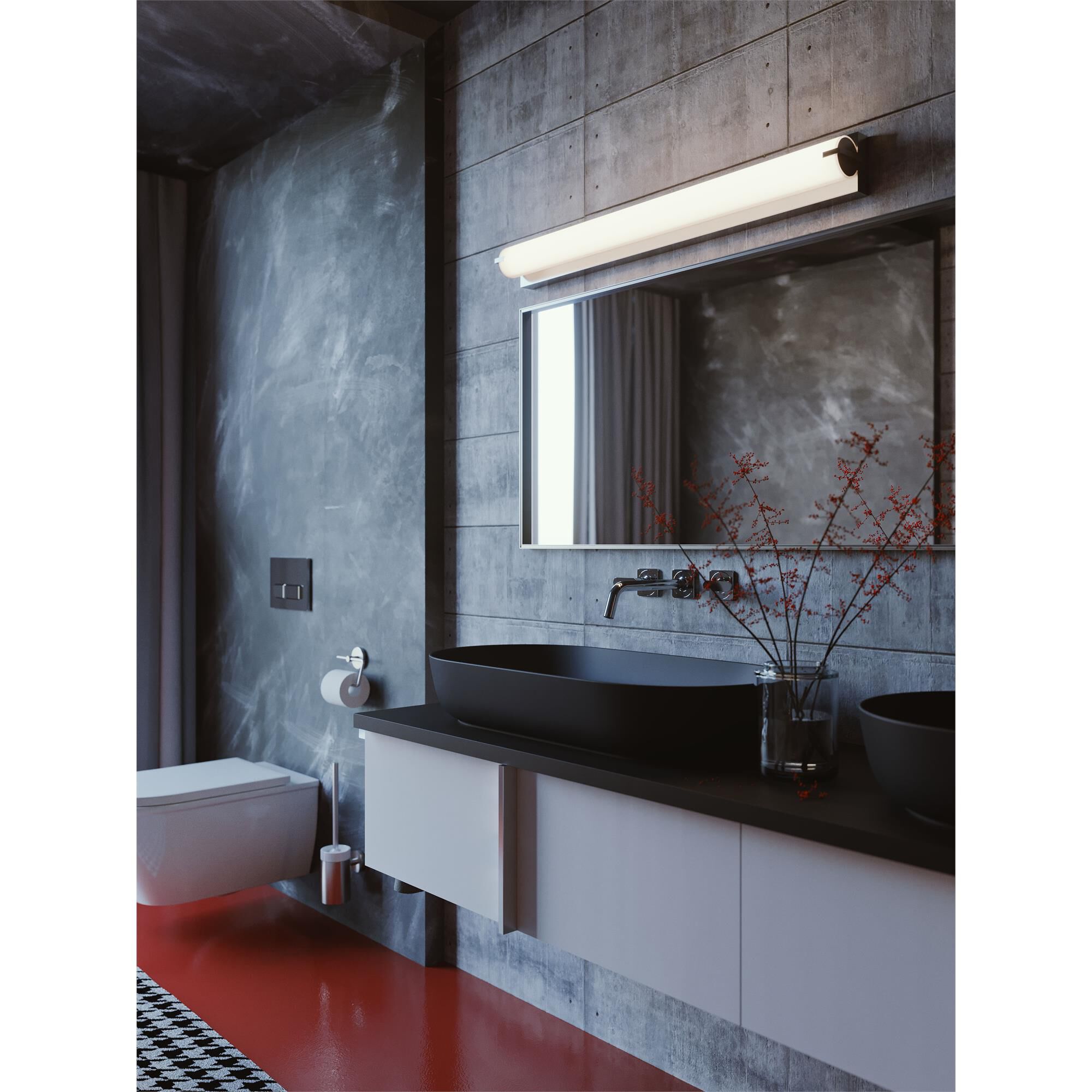 Shown in Black finish and White glass