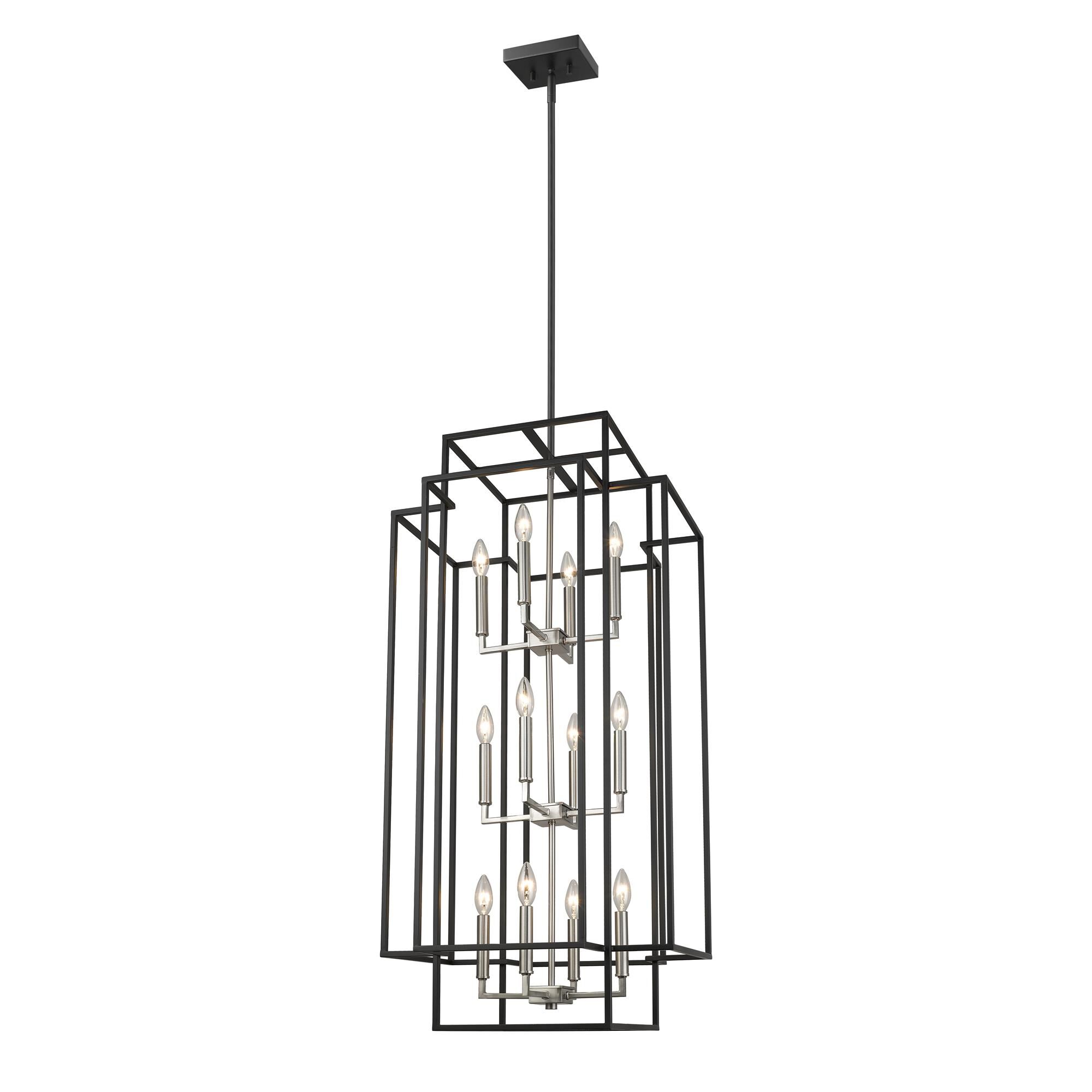 Shown in Black + Brushed Nickel finish and --- glass and --- shade