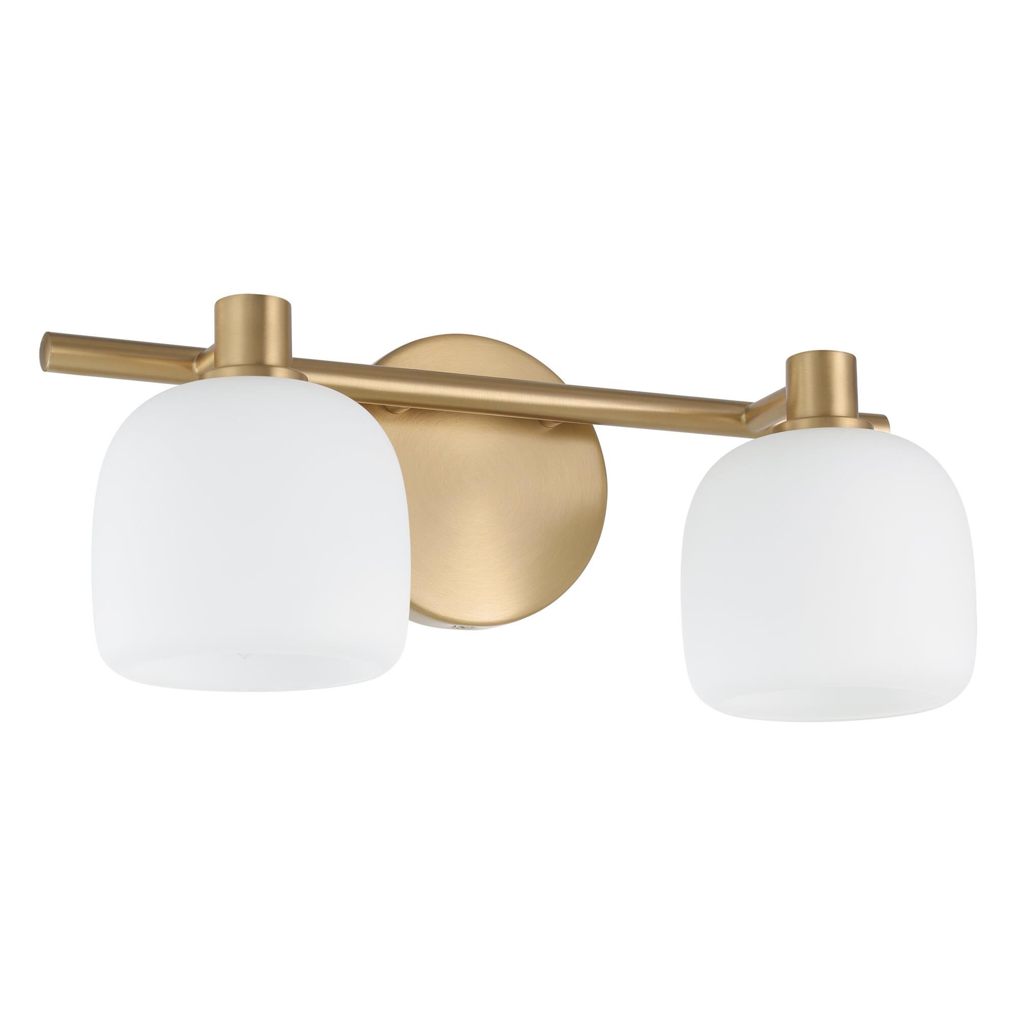Shown in Champagne Gold finish and Etched Opal glass