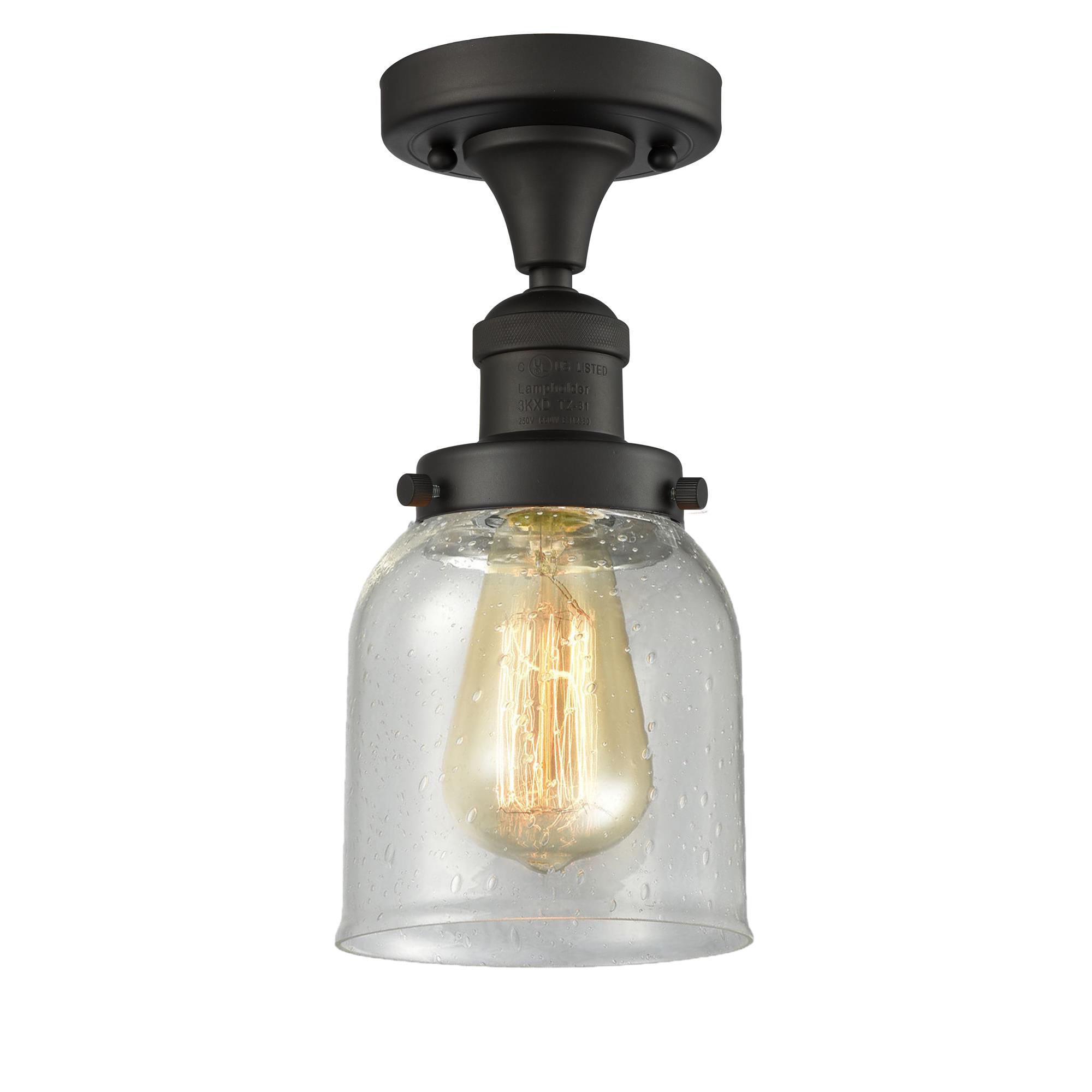 Shown in Oil Rubbed Bronze finish and Seedy glass