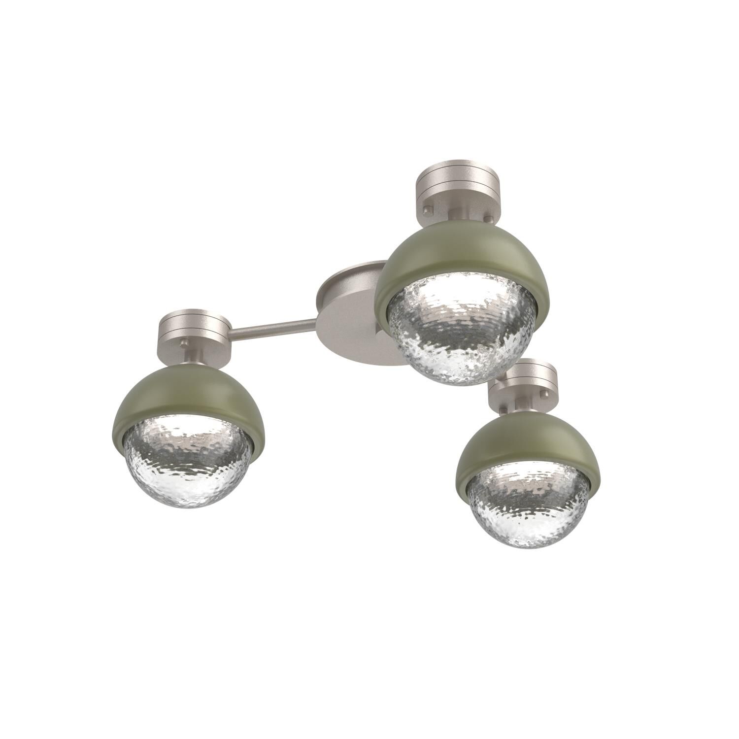 Shown in Beige Silver finish and Clear glass and Sage Green accent