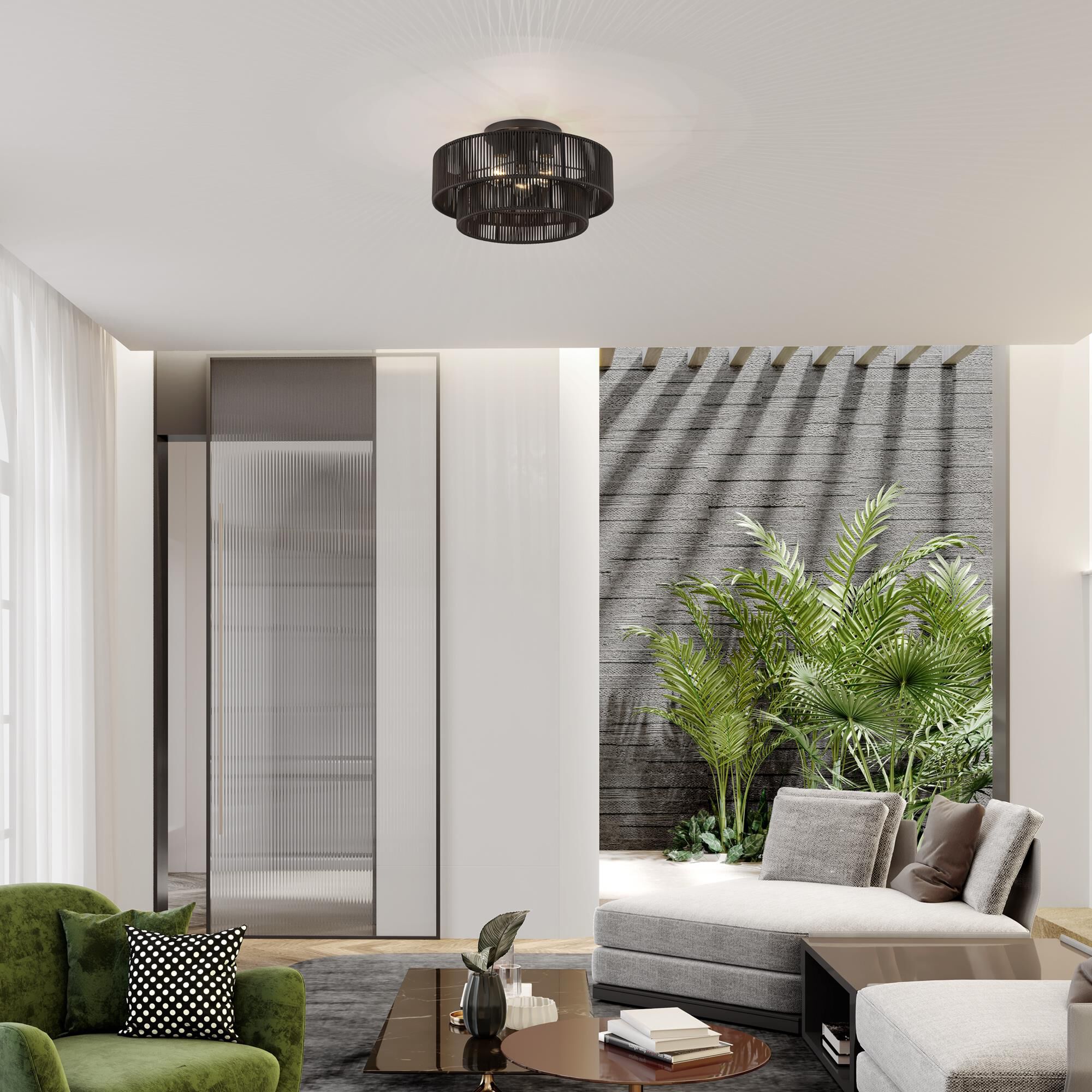 Shown in English Bronze finish and Hand-Woven Dark Chocolate Color Polyester Rope shade