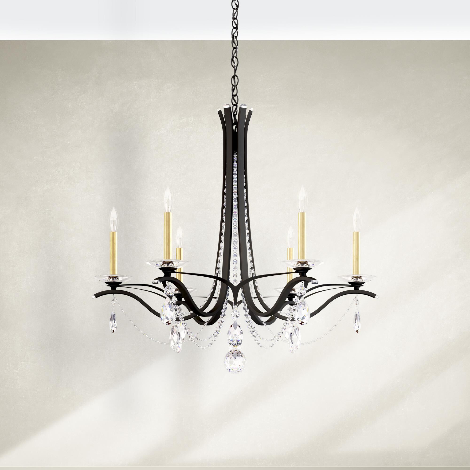 Shown in Black finish and Clear Heritage crystal