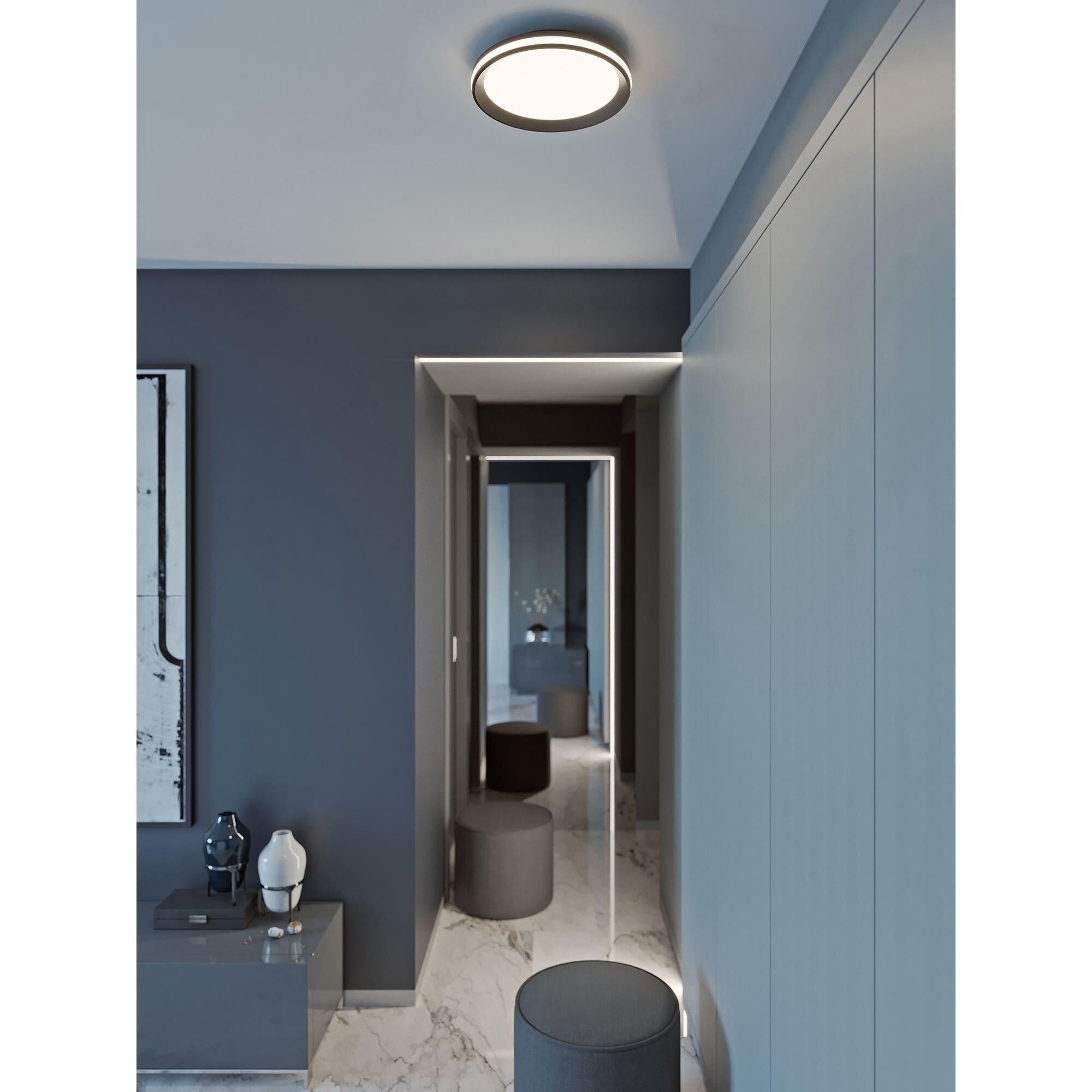 Shown in Black finish and White Acrylic shade