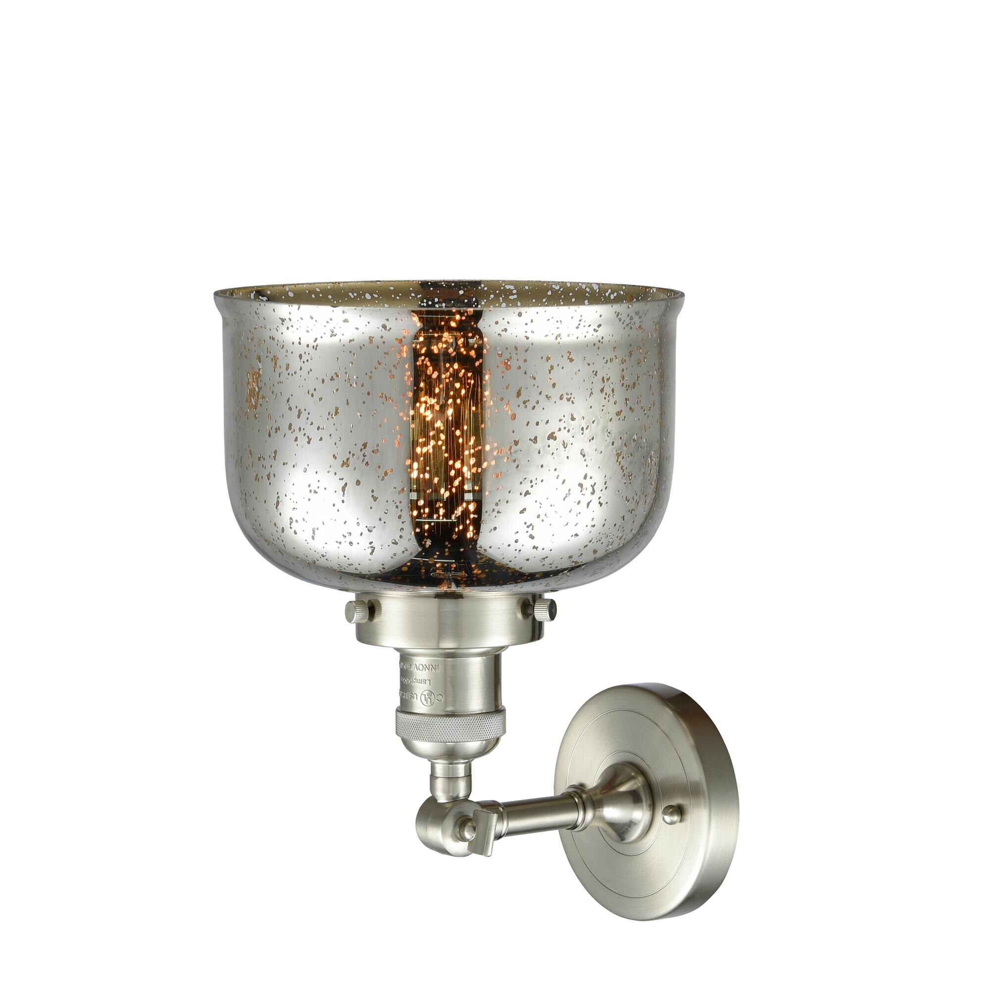 Shown in Brushed Satin Nickel finish and Silver Mercury glass