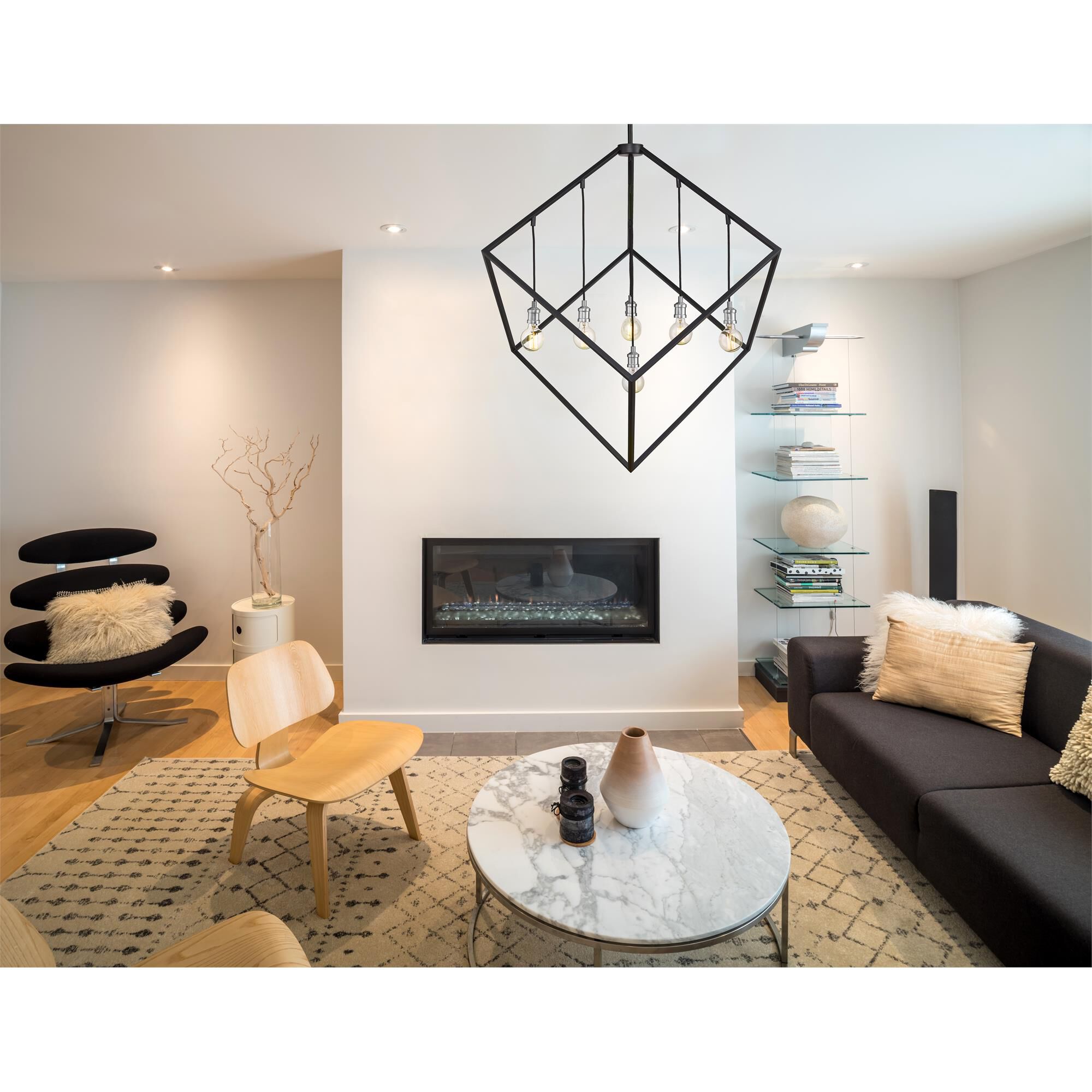 Shown in Matte Black + Brushed Nickel finish and --- glass and --- shade