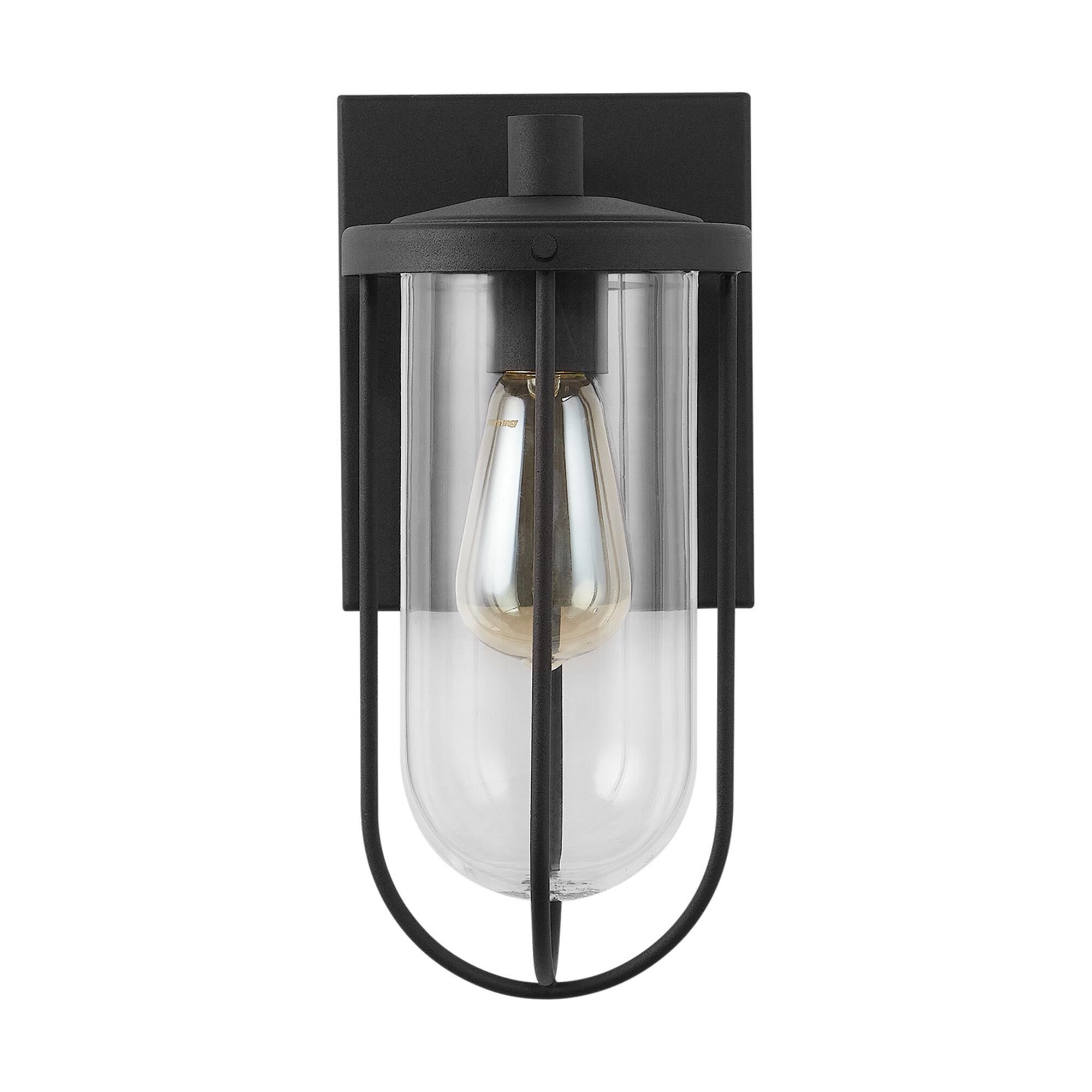 Shown in Black finish and Clear glass