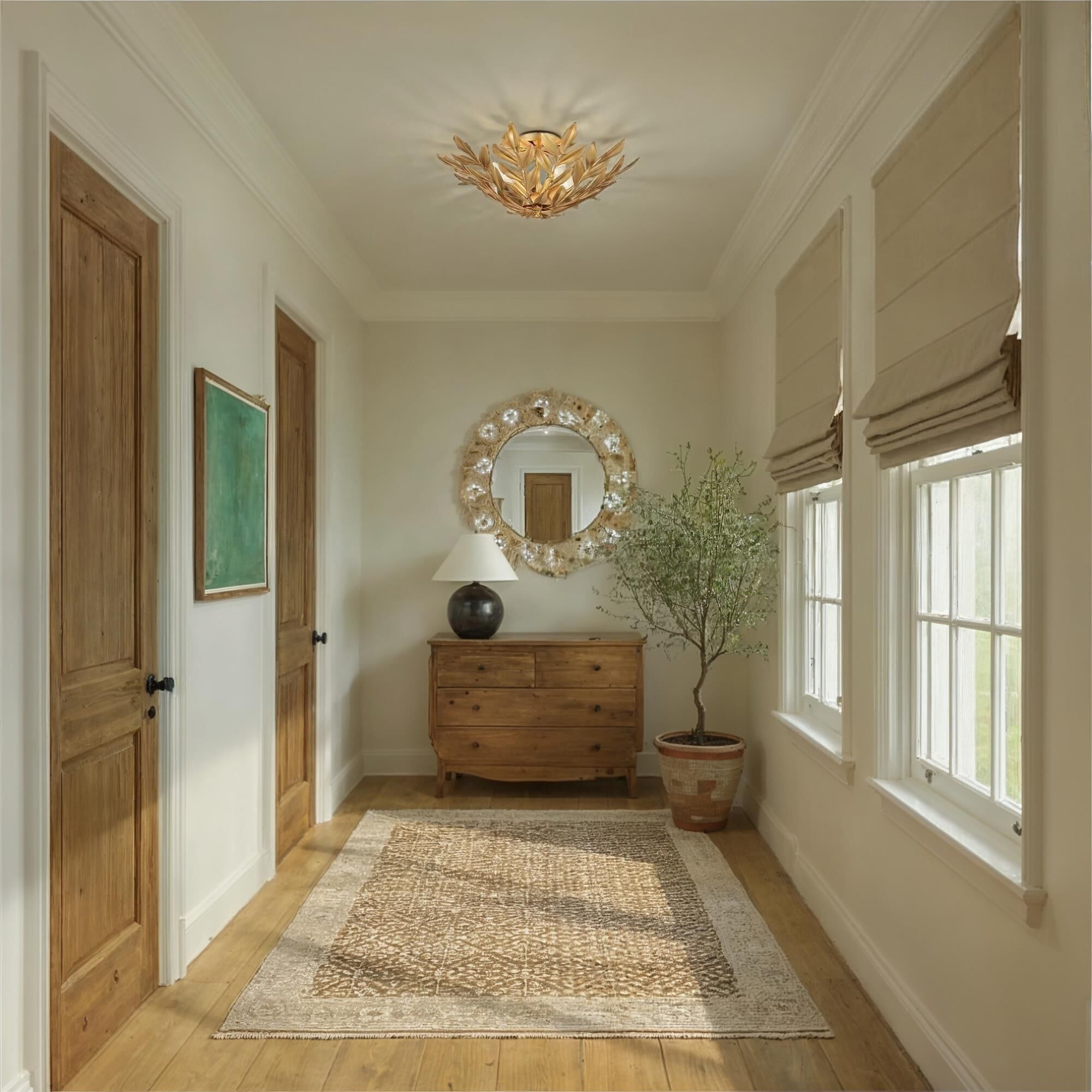 Broche 21 Inch 4 Light Semi Flush Mount,