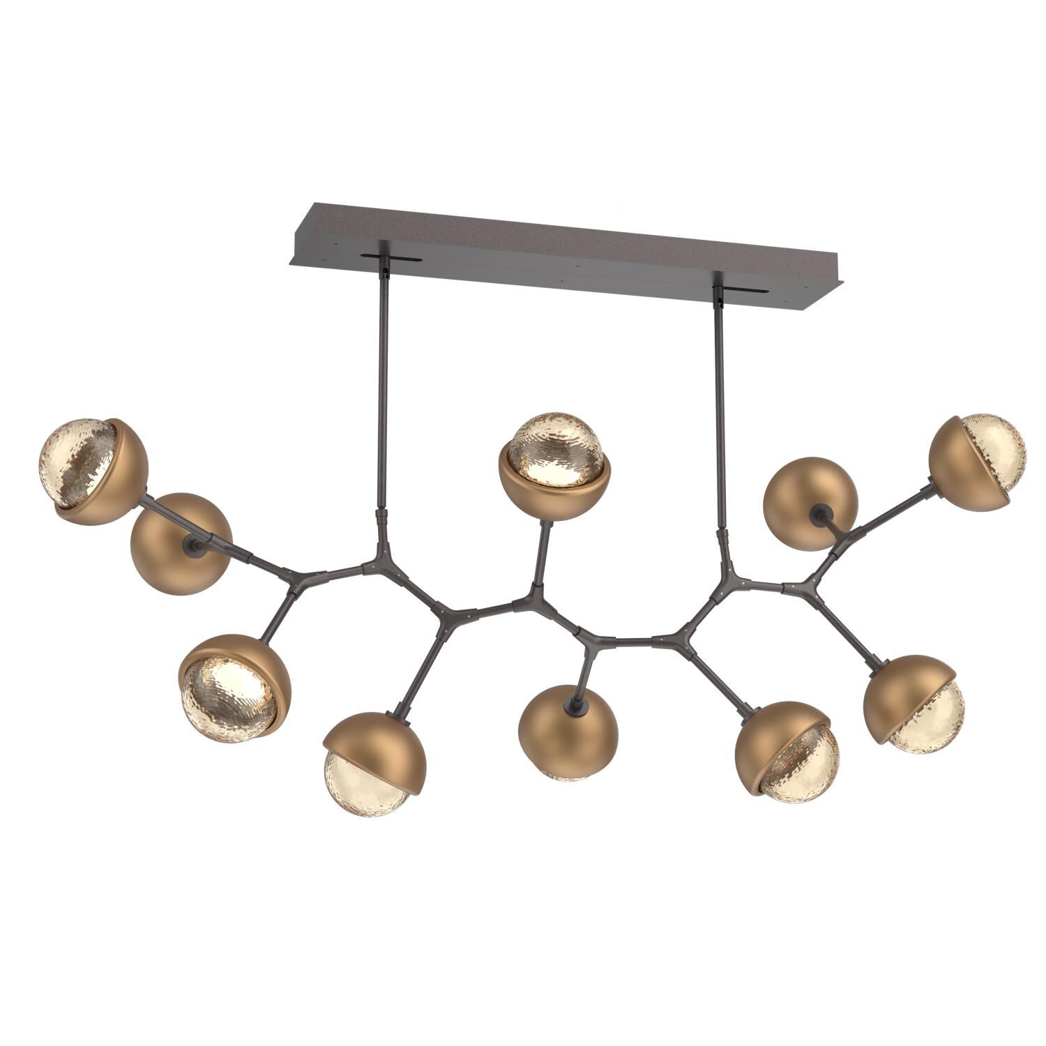 Shown in Graphite finish and Amber glass and Novel Brass accent