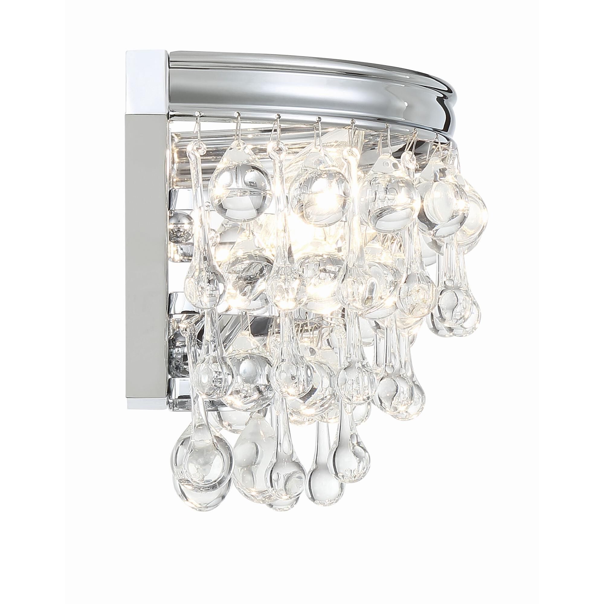 Shown in Polished Chrome finish and Clear Glass Drops crystal