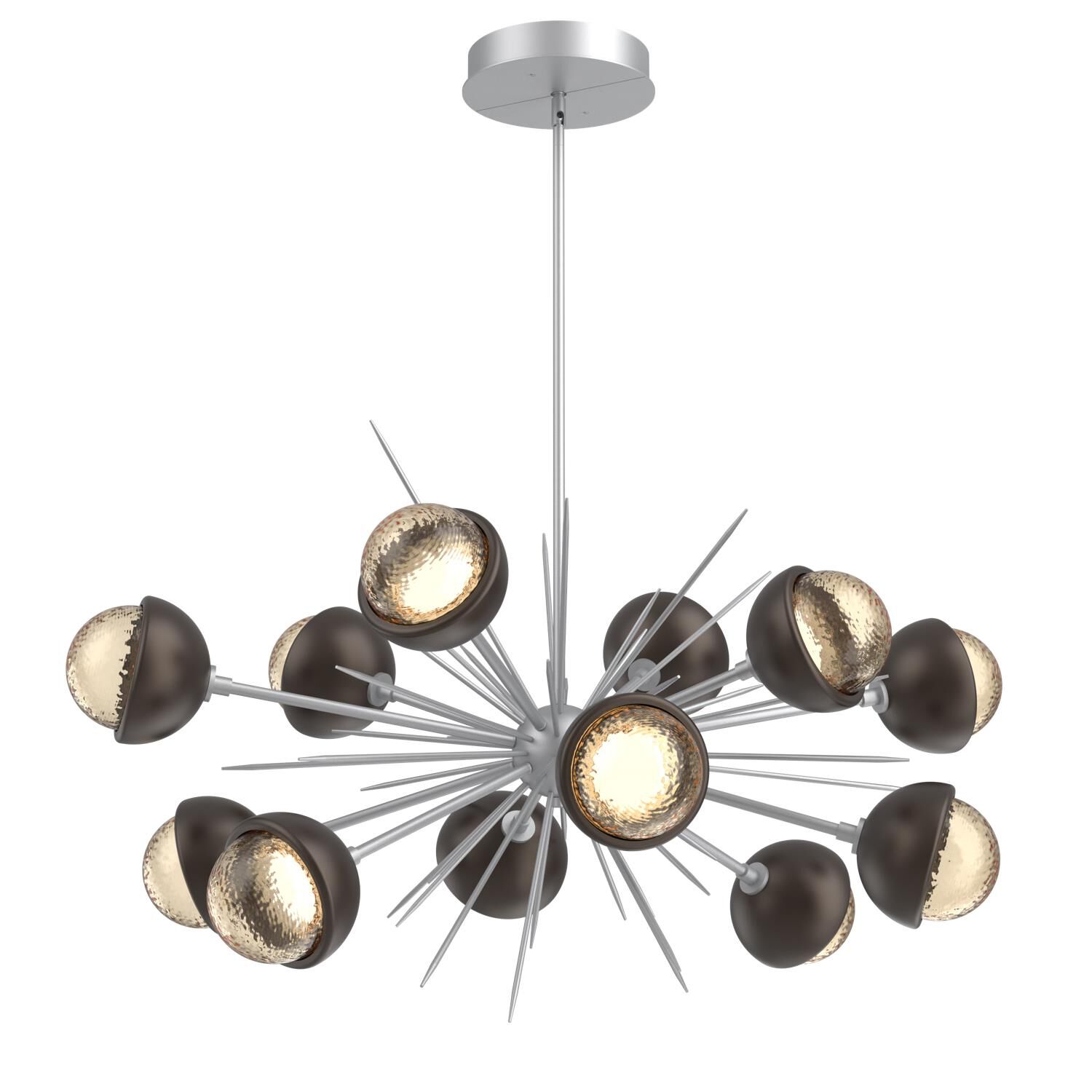 Shown in Classic Silver finish and Amber glass and Flat Bronze accent