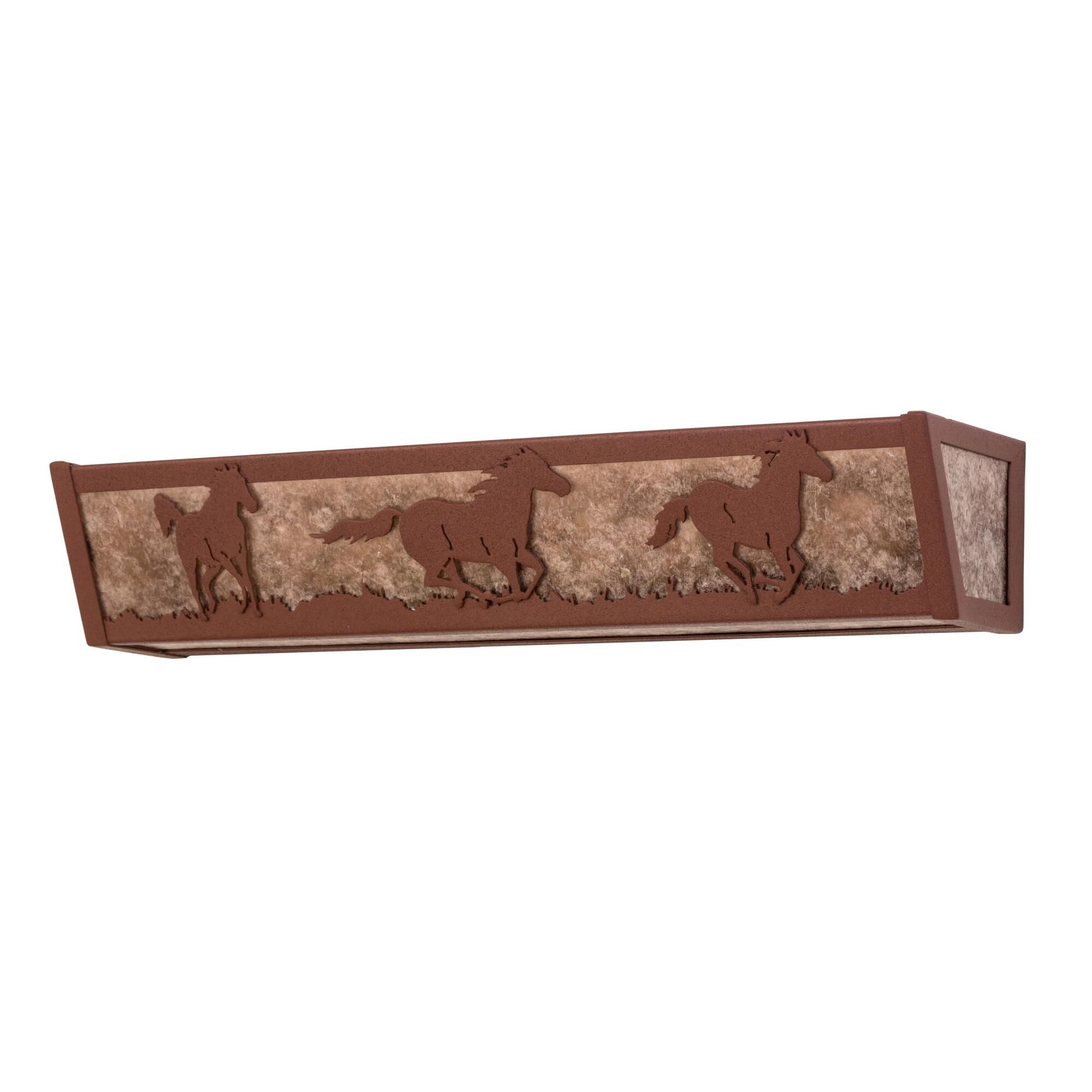 Shown in Rust Finish finish and Amber Mica glass