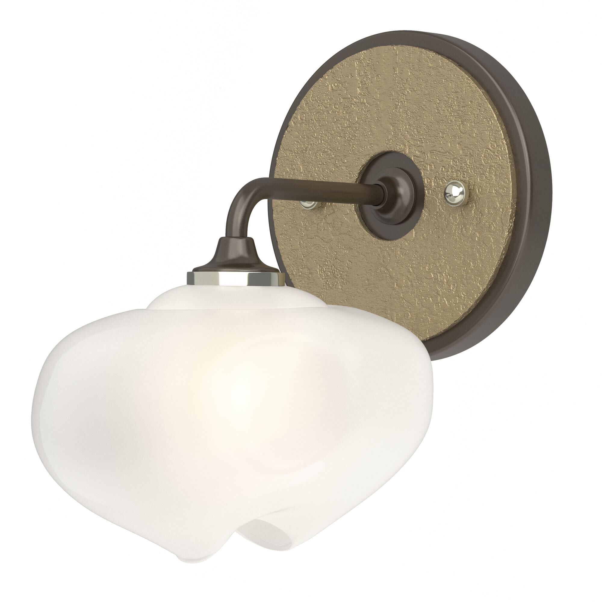Shown in Oil Rubbed Bronze finish and Frosted glass and Soft Gold (84) accent