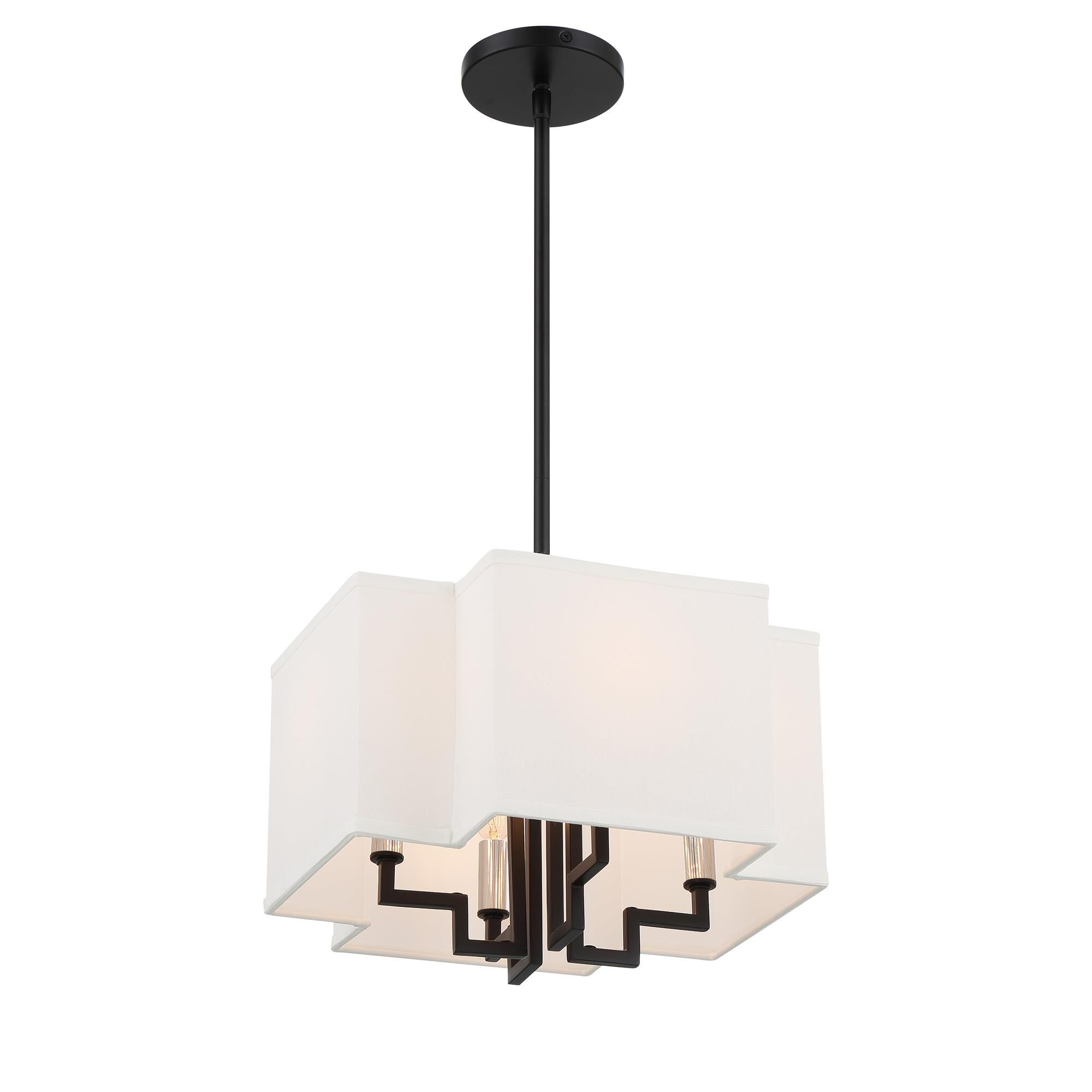 Shown in Coal with Polished Nickel Highlight finish and White Linen shade