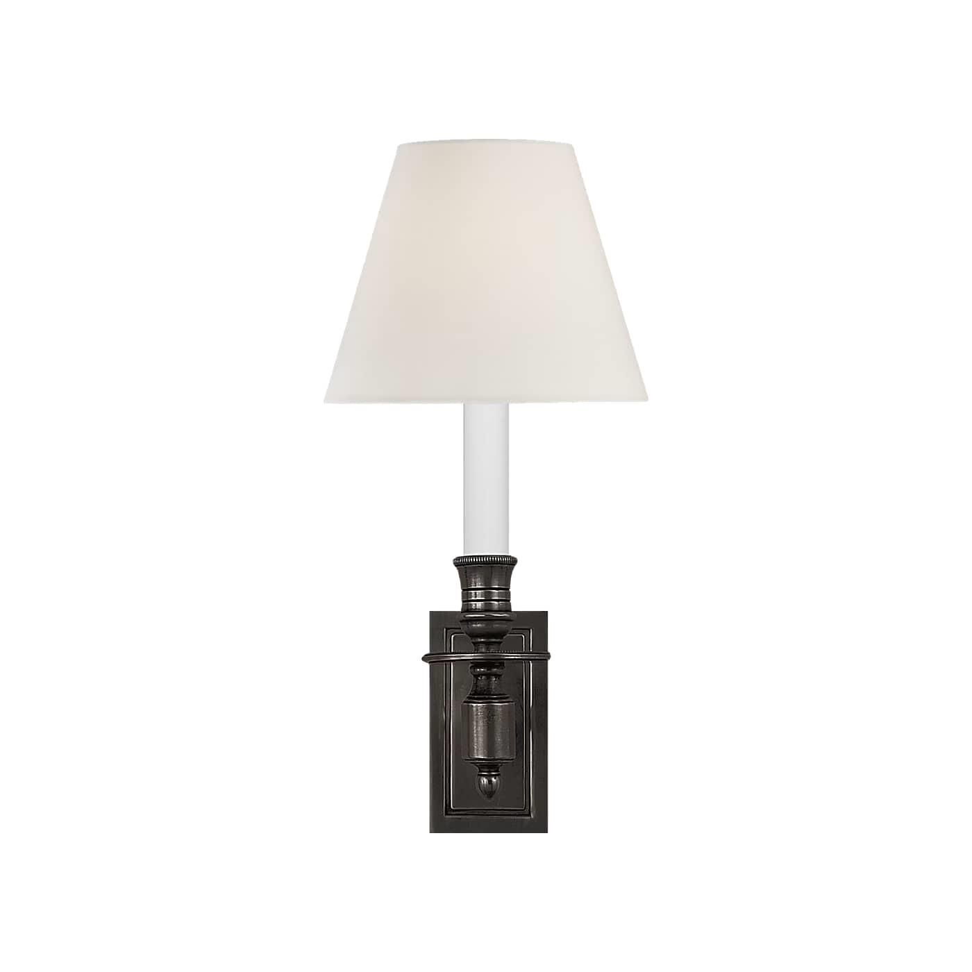 Shown in Bronze finish and Linen shade