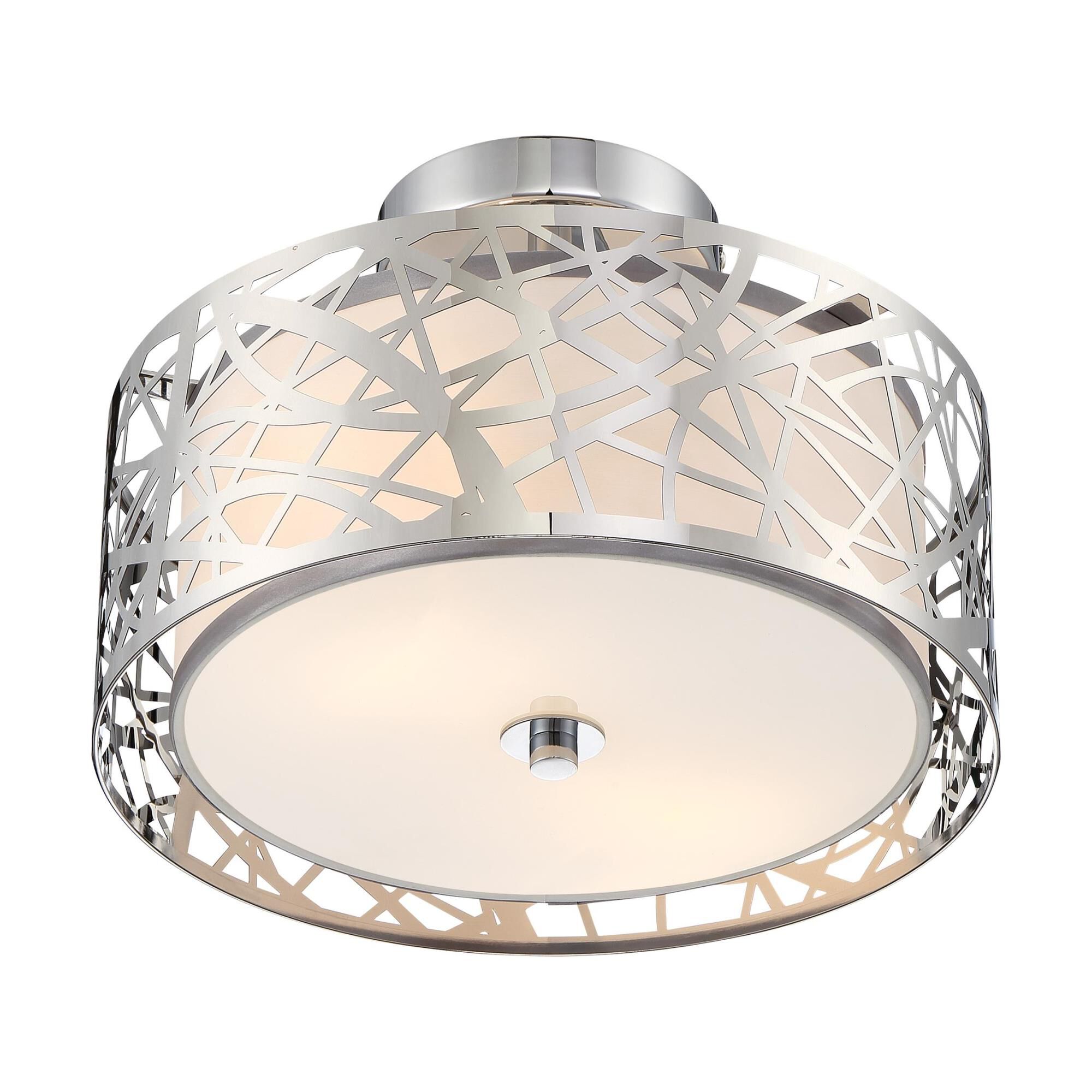 Platinum Collection Abode 12 Inch 2 Light Semi Flush Mount by Quoizel