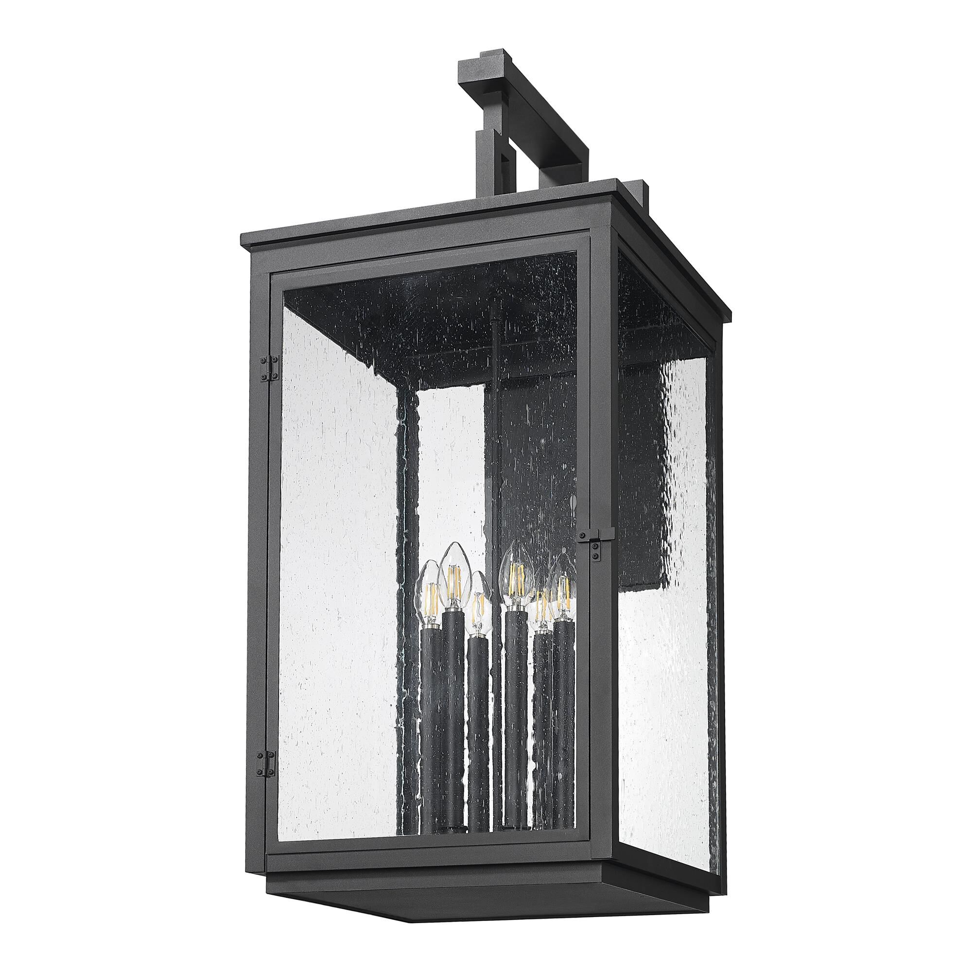 Shown in Sand Black finish and Clear Seedy glass and Clear Seedy shade