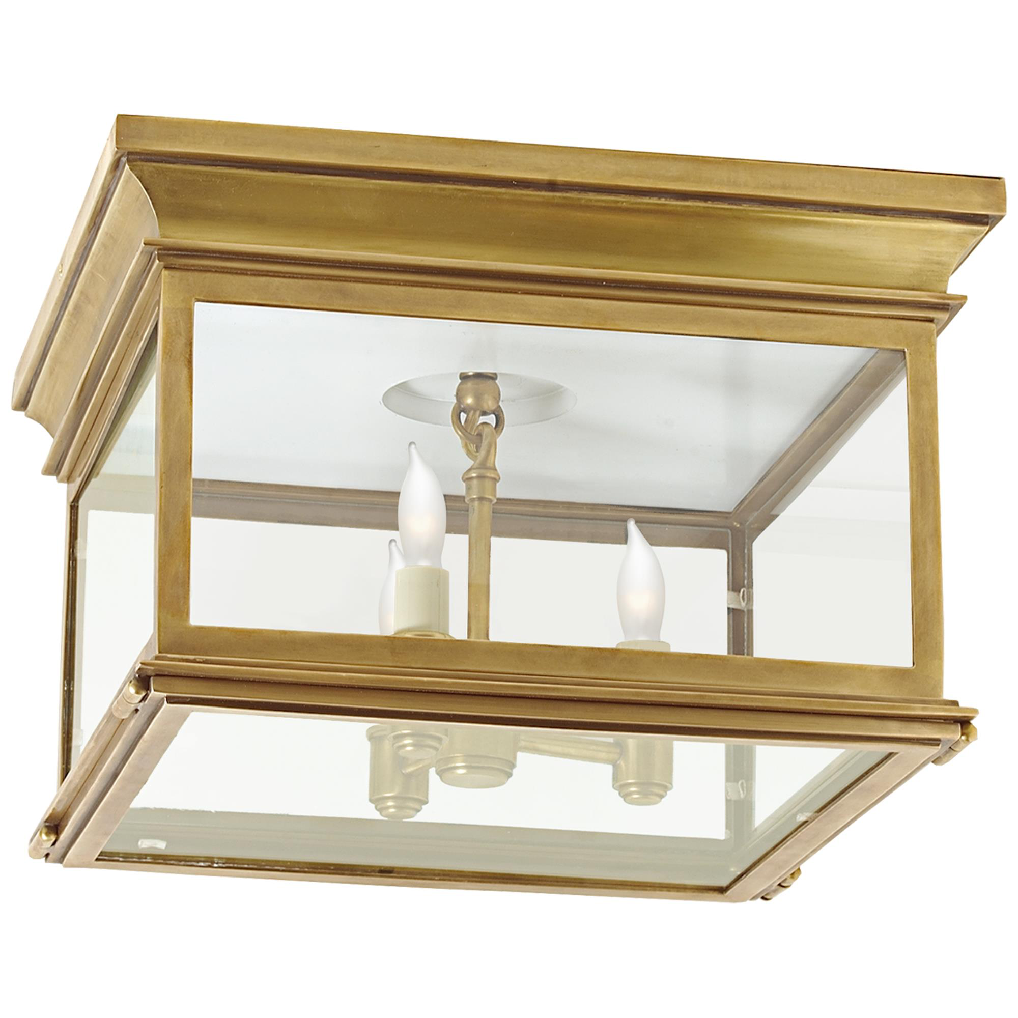 Shown in Antique-Burnished Brass finish and Clear glass