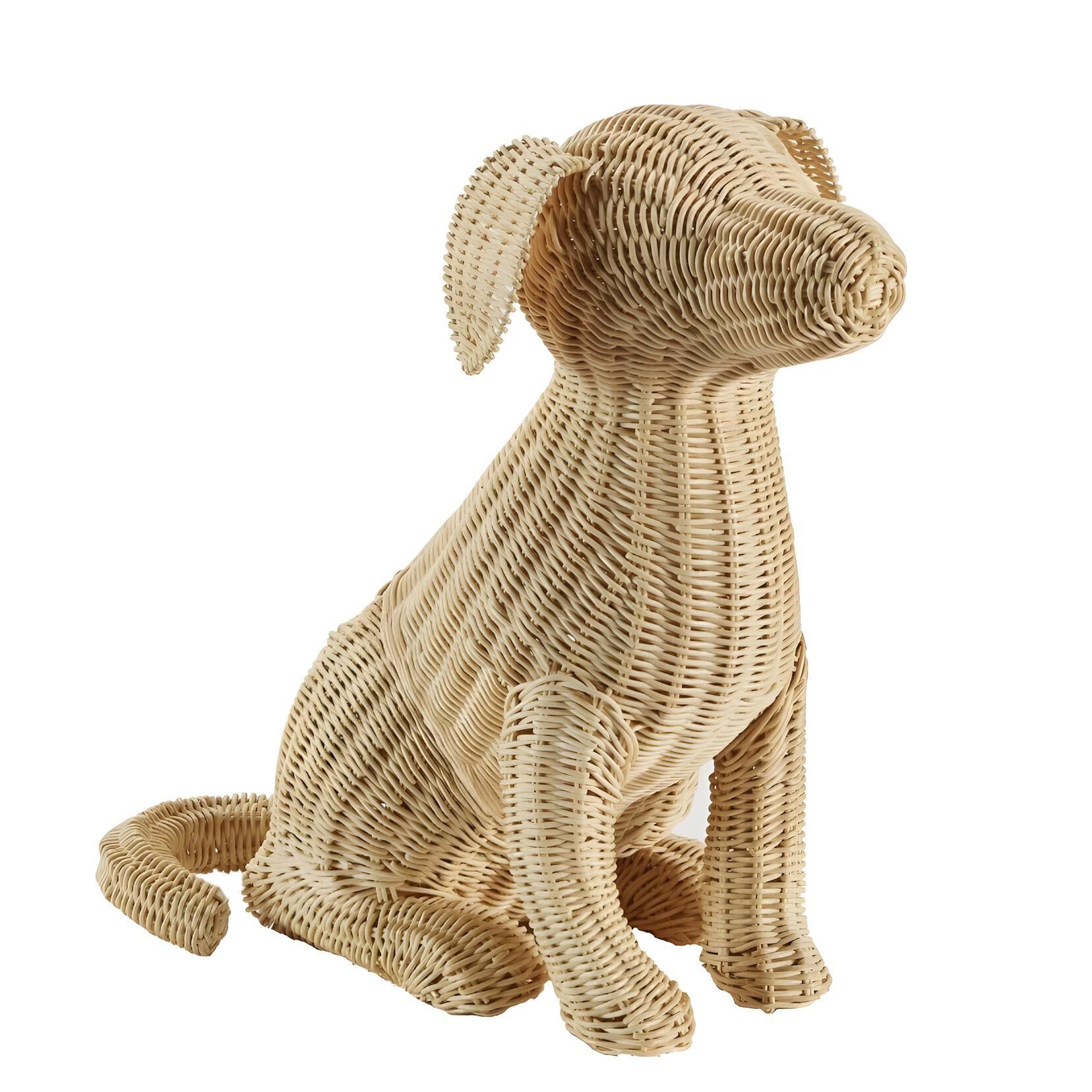 Amanda Lindroth Potcake Wicker Dog Figurine by Chelsea House