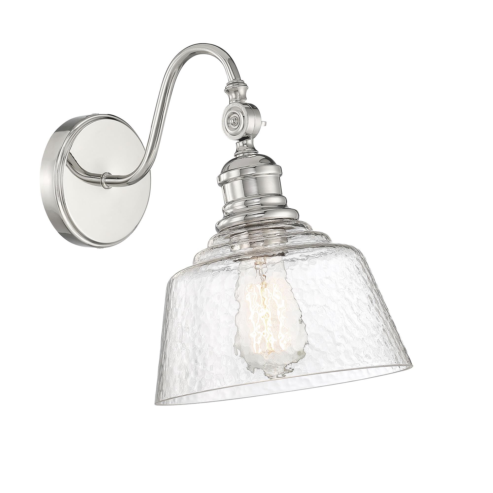 Shown in Polished Nickel finish and Vintage glass