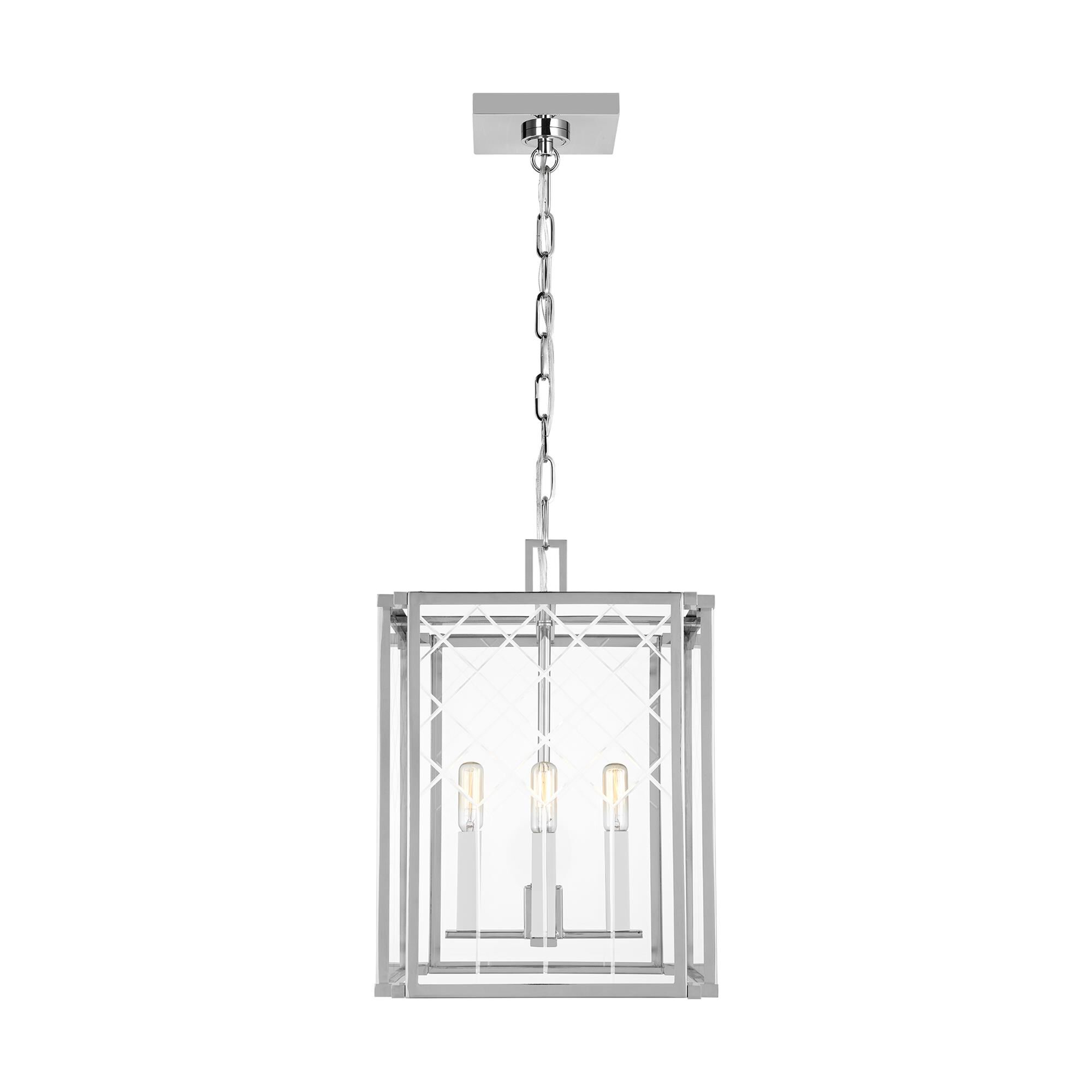 Shown in Polished Nickel finish and Clear With Diamond Cut Pattern glass