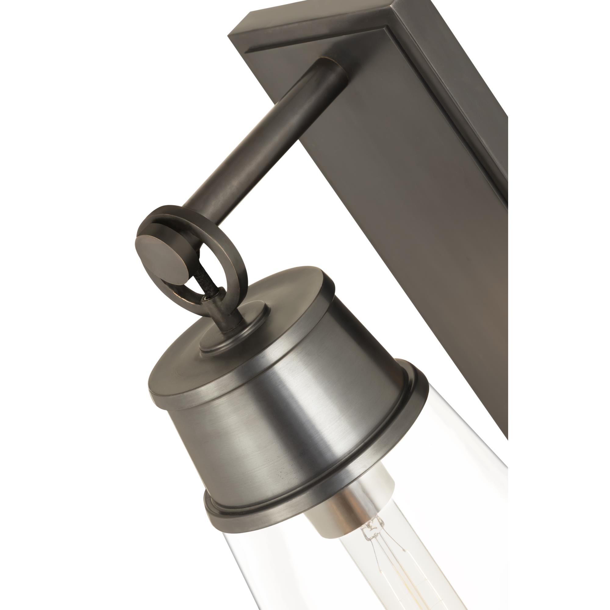 Shown in Plated Bronze finish and Glass shade