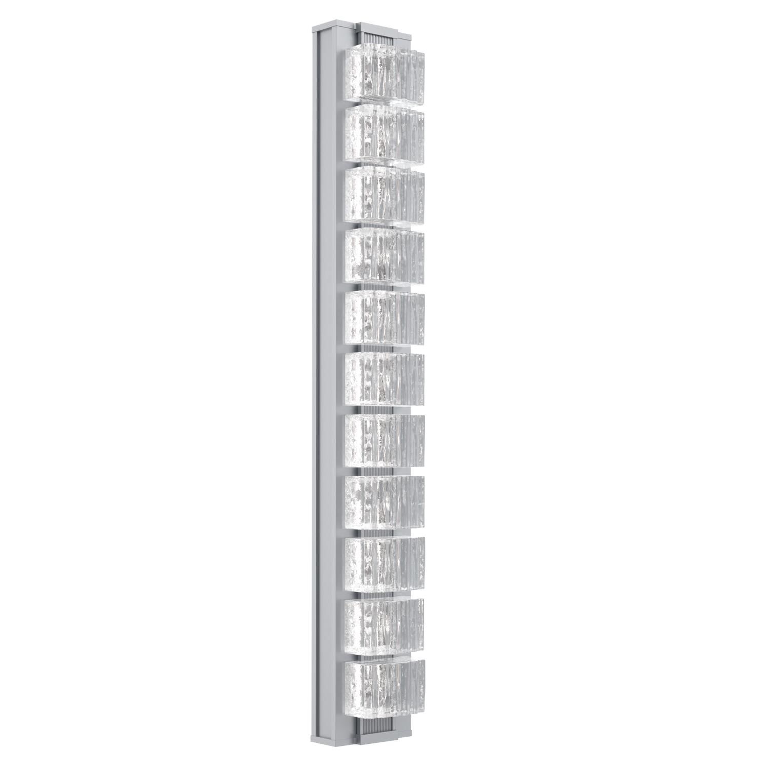 Shown in Classic Silver finish and Clear Ribbed glass and None accent