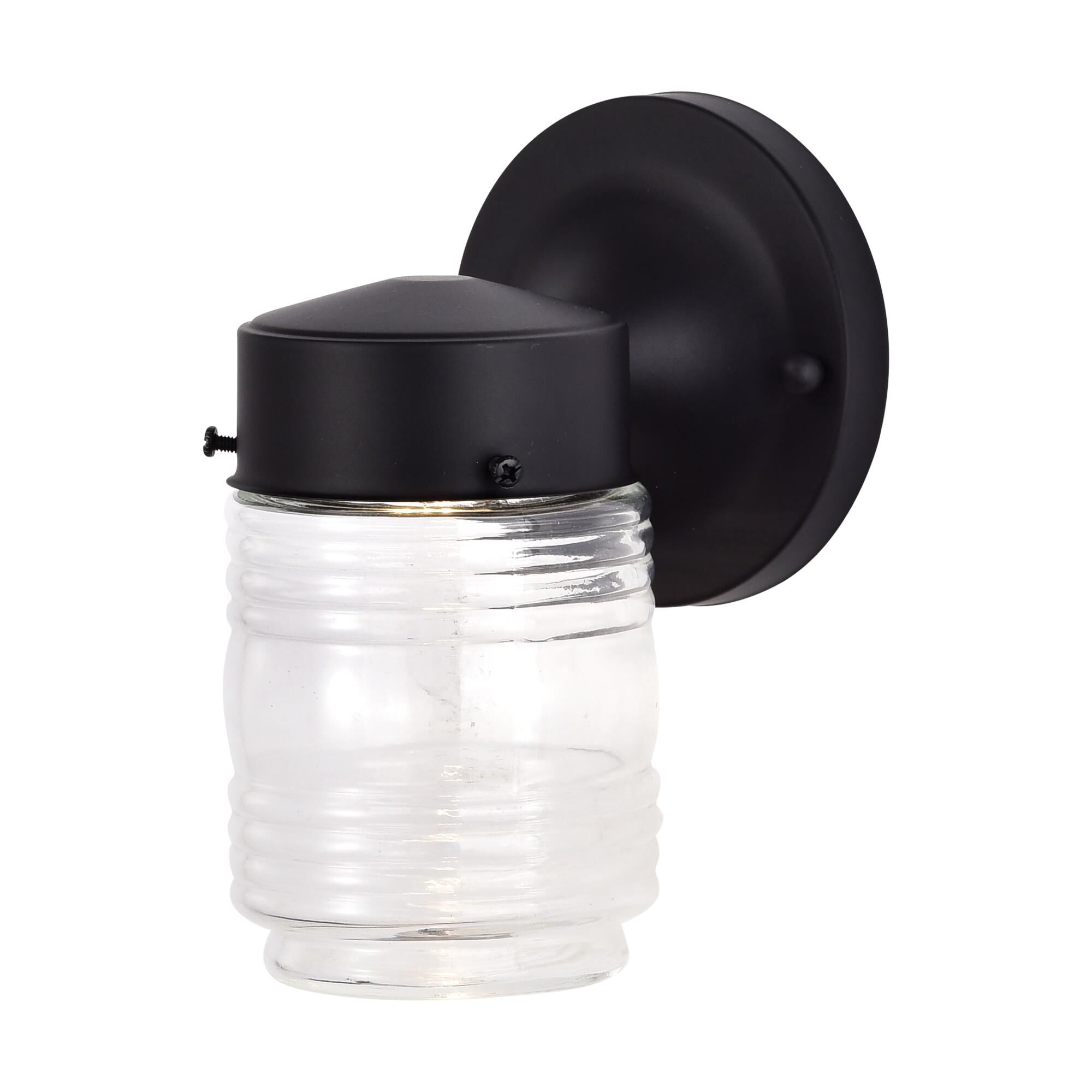 Shown in Black finish and Clear glass