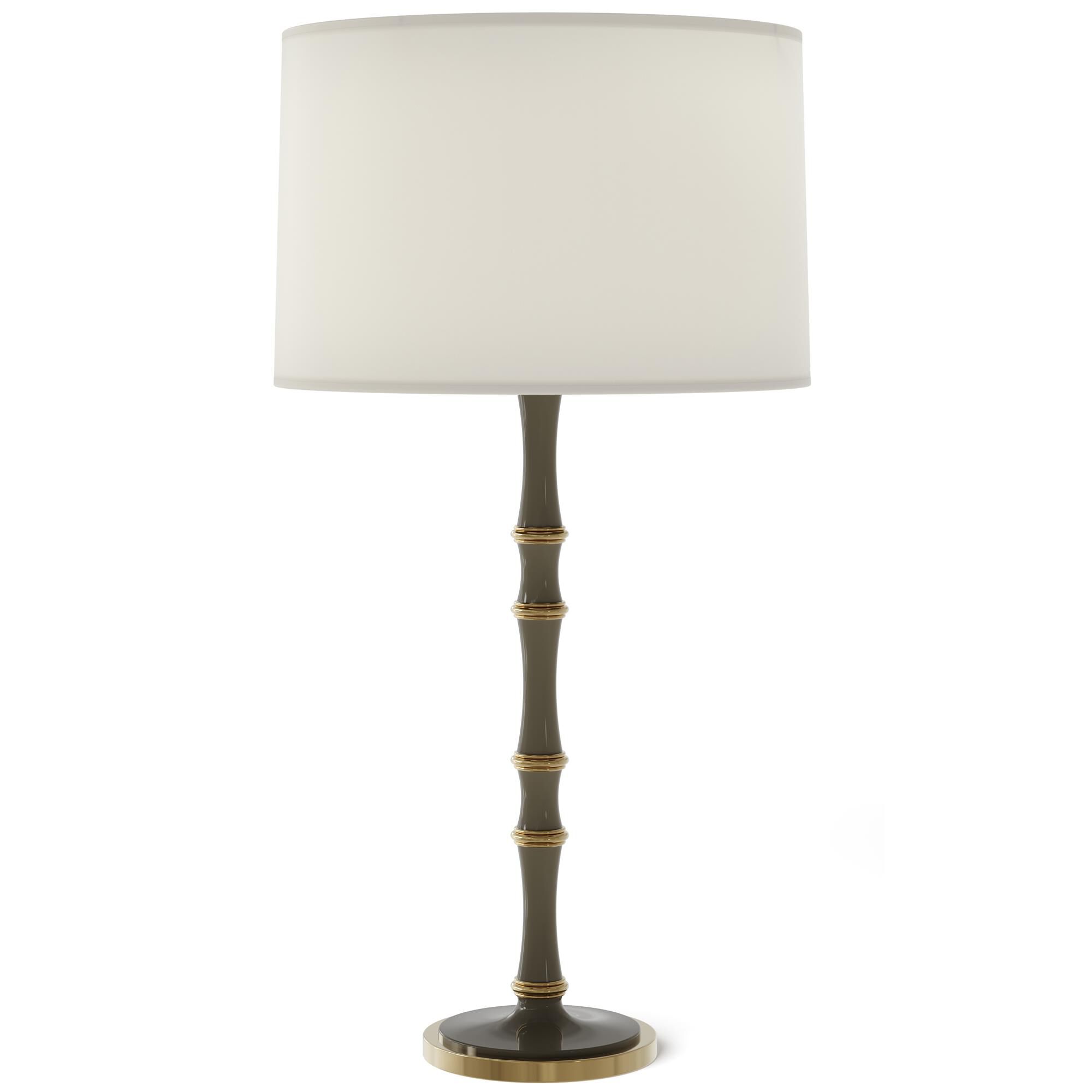Shown in Smokey Taupe finish and Fondine shade and Modern Brass  accent